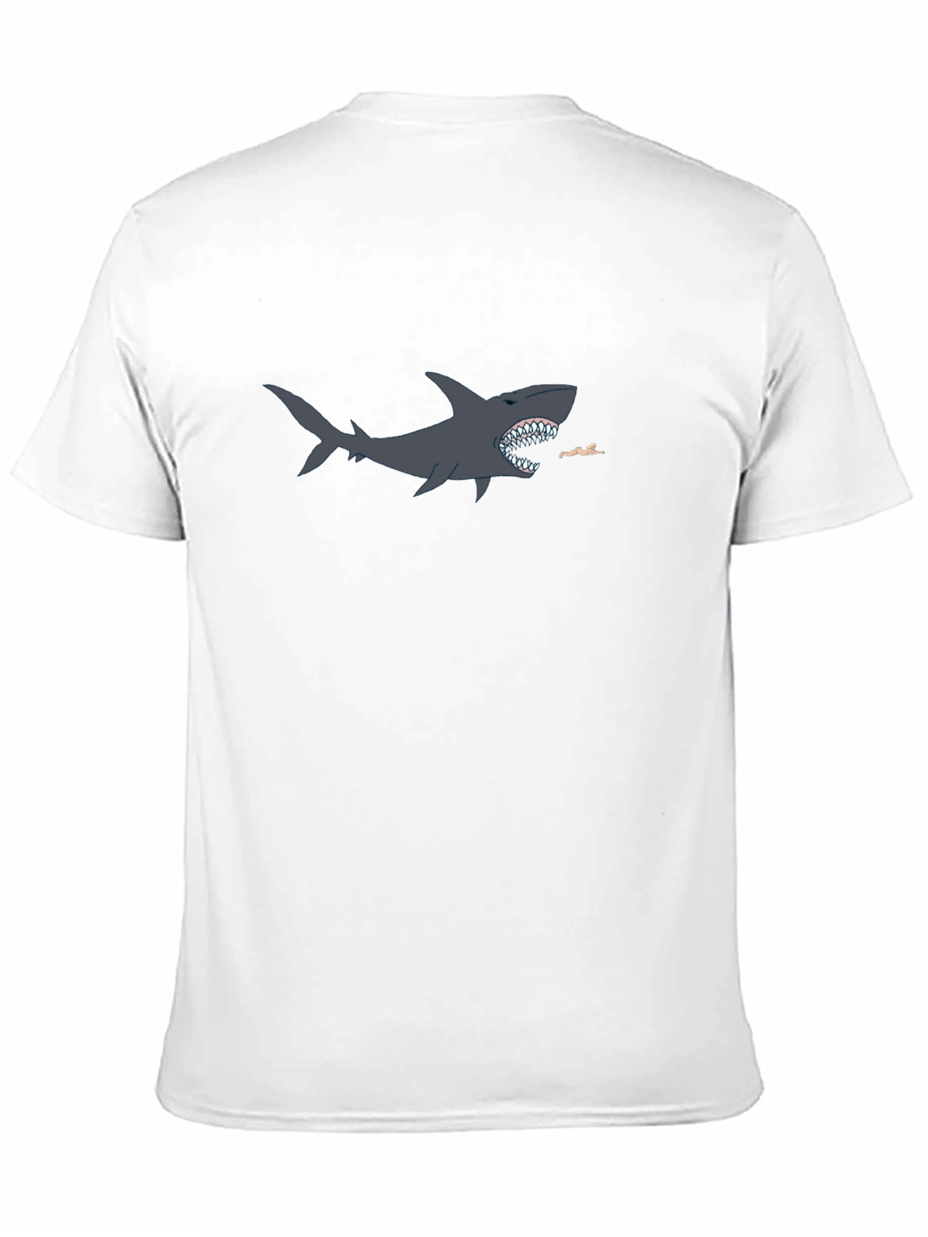 Black Shark Attack Graphic T-Shirt - Black, Cotton Blend view 11