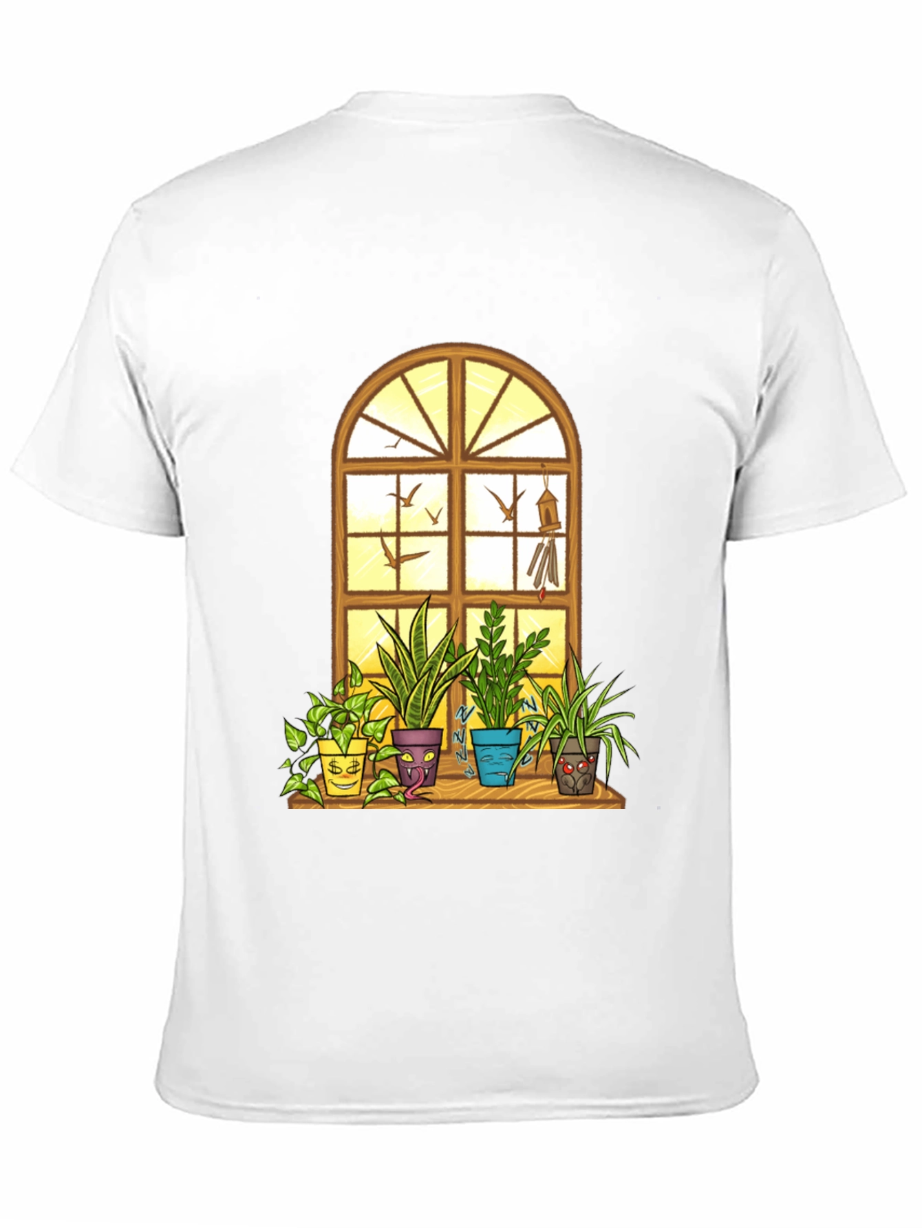 Black Men's Novelty Potted Plants Graphic T-Shirt view 11