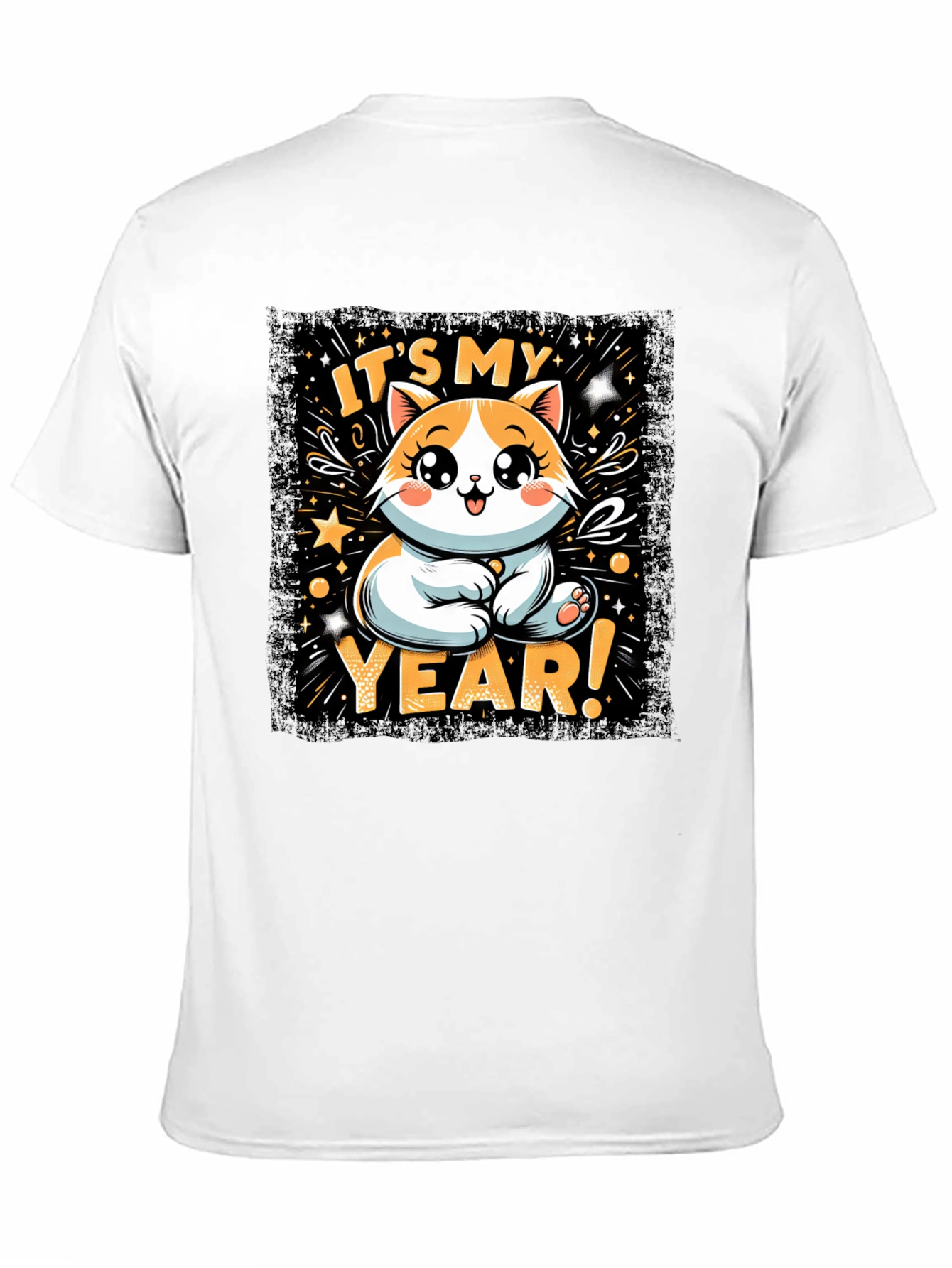 Black Cute Cat Year T-Shirt view 11