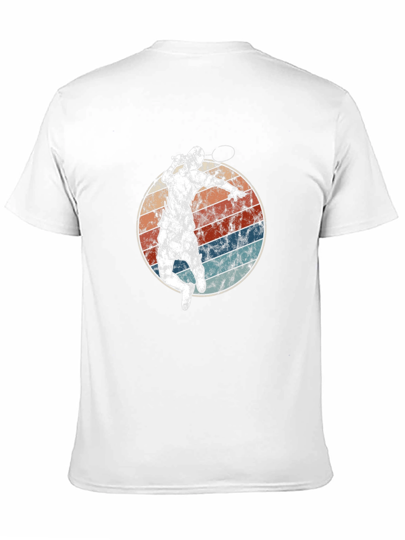 Black Vintage Badminton Player T-Shirt view 11