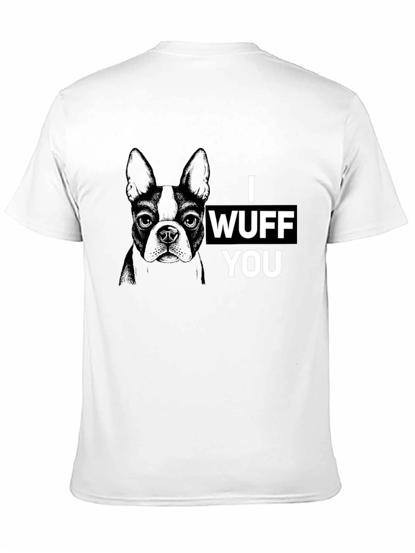 Black I Wuff You Graphic Tee - Black Cotton Blend view 11