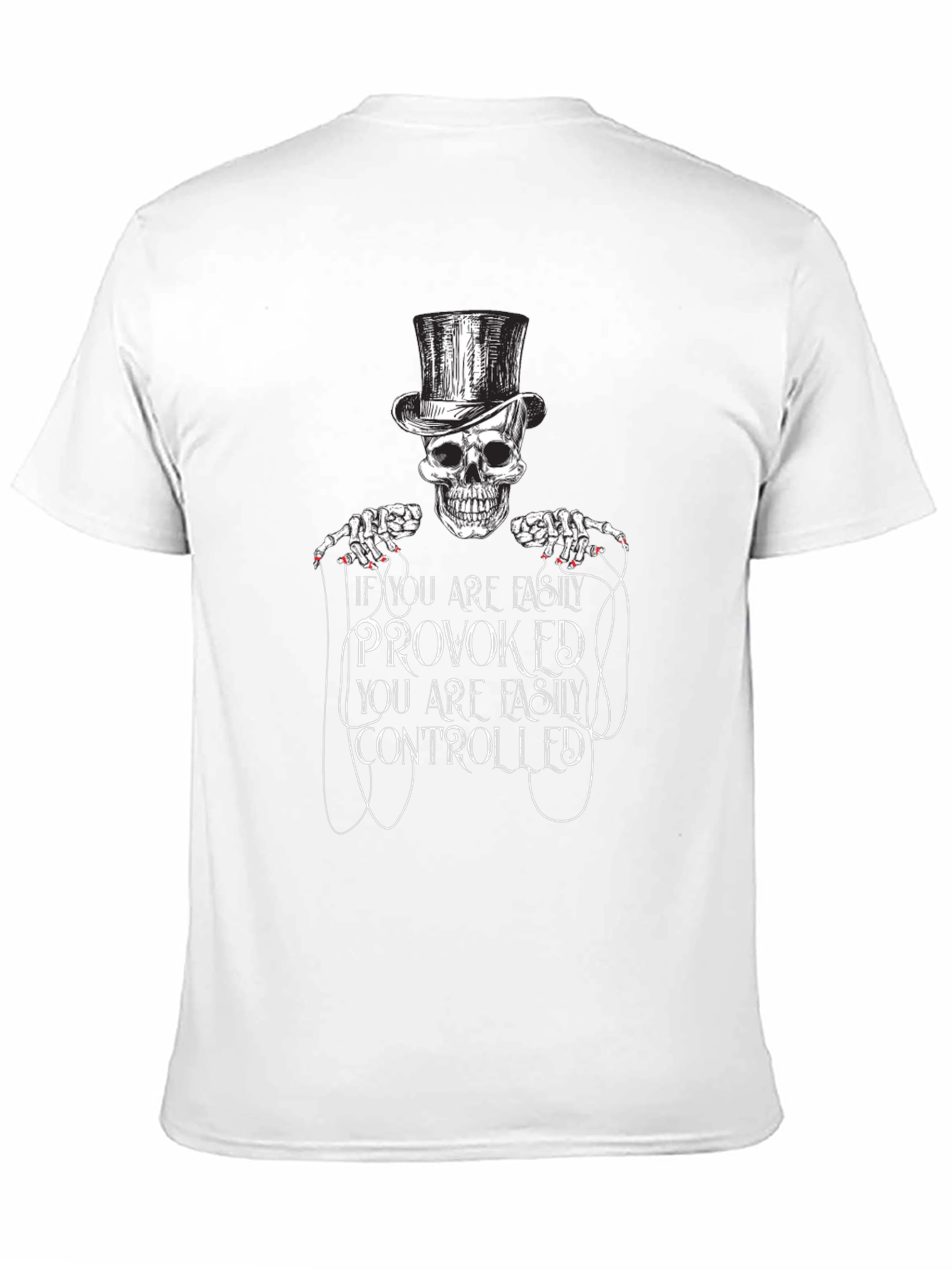 Black Provoked Controlled Skeleton Top Hat Graphic Tee - Black view 11