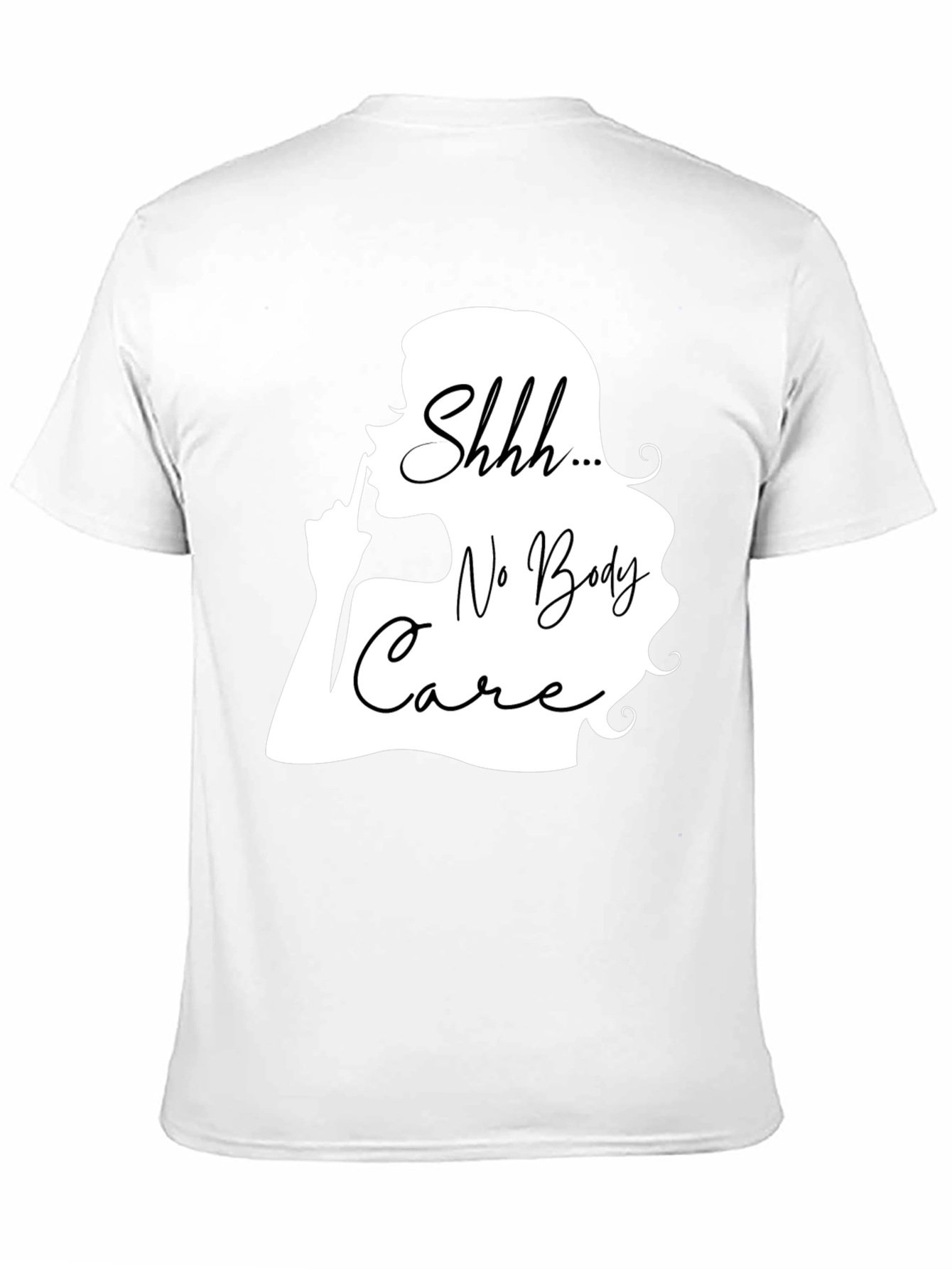 Black Shhh No Body Care Graphic Tee - Black Cotton T-Shirt view 11