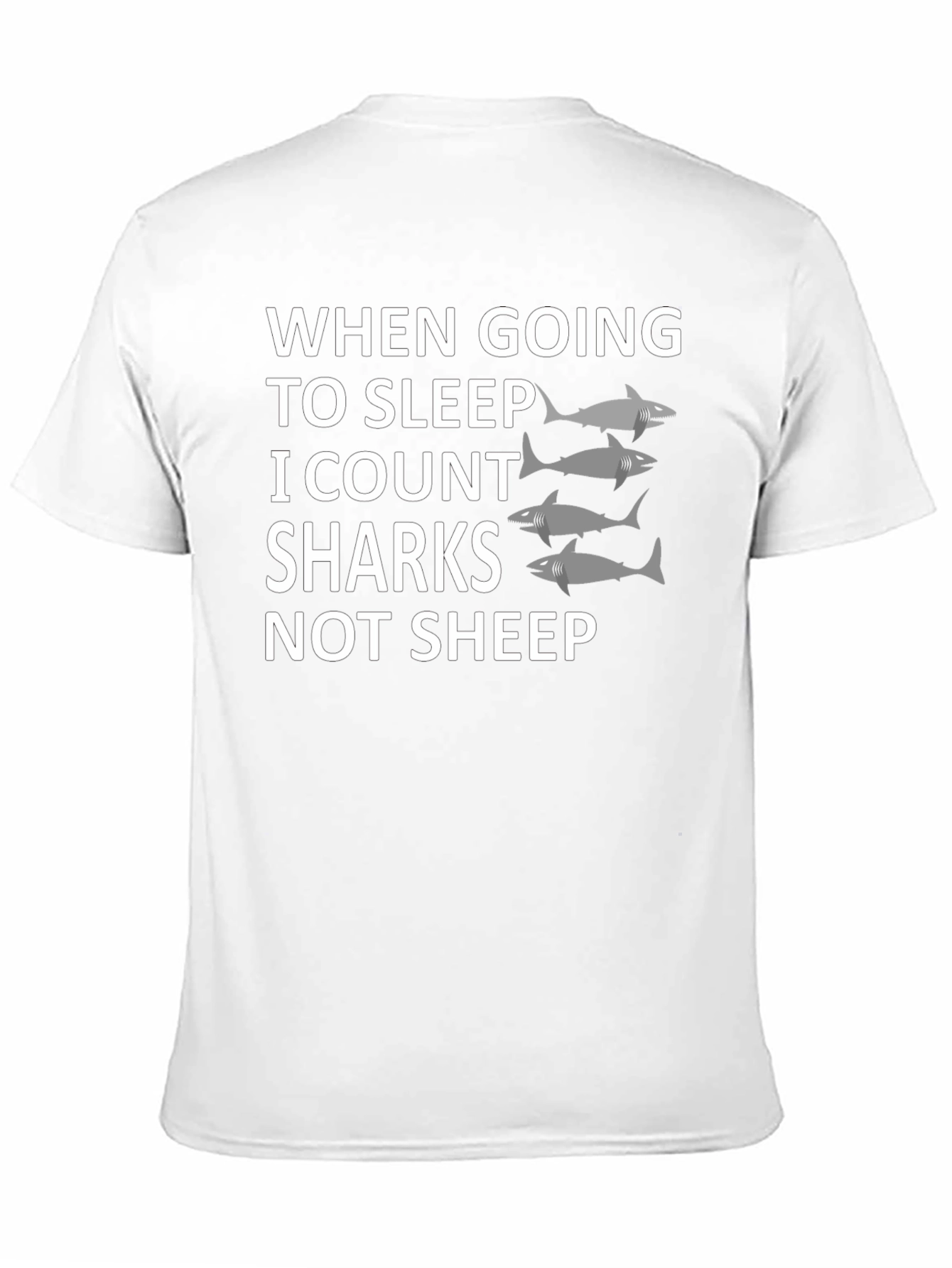 Black Shark Counting T-Shirt - Unique Sleep Aid Design view 11