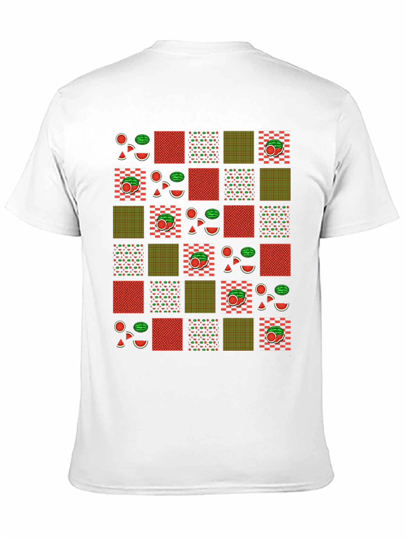 Black Fun Watermelon Patchwork Graphic Tee - Summer Style view 11