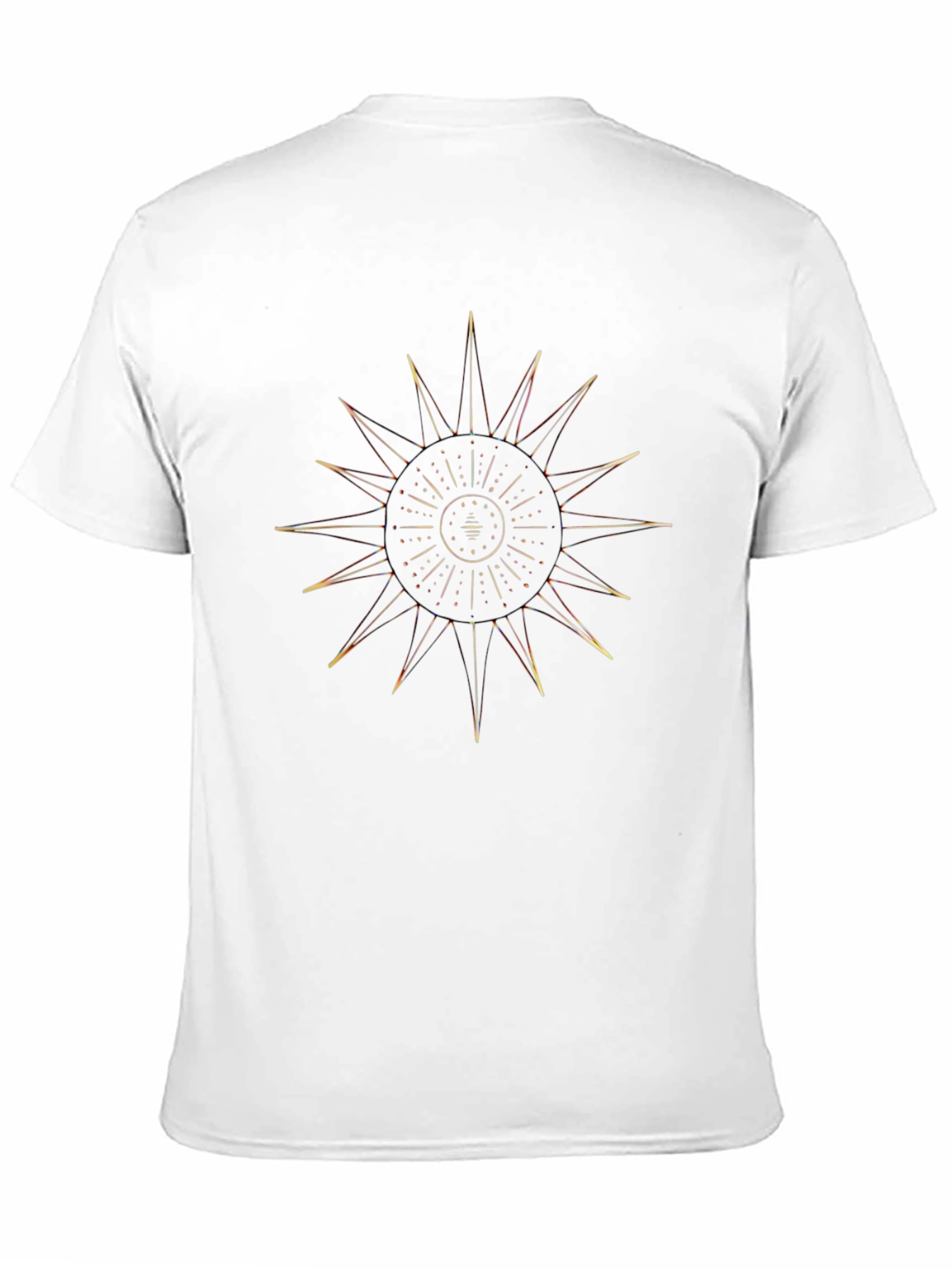 Black Golden Sunburst Graphic Black T-Shirt view 11