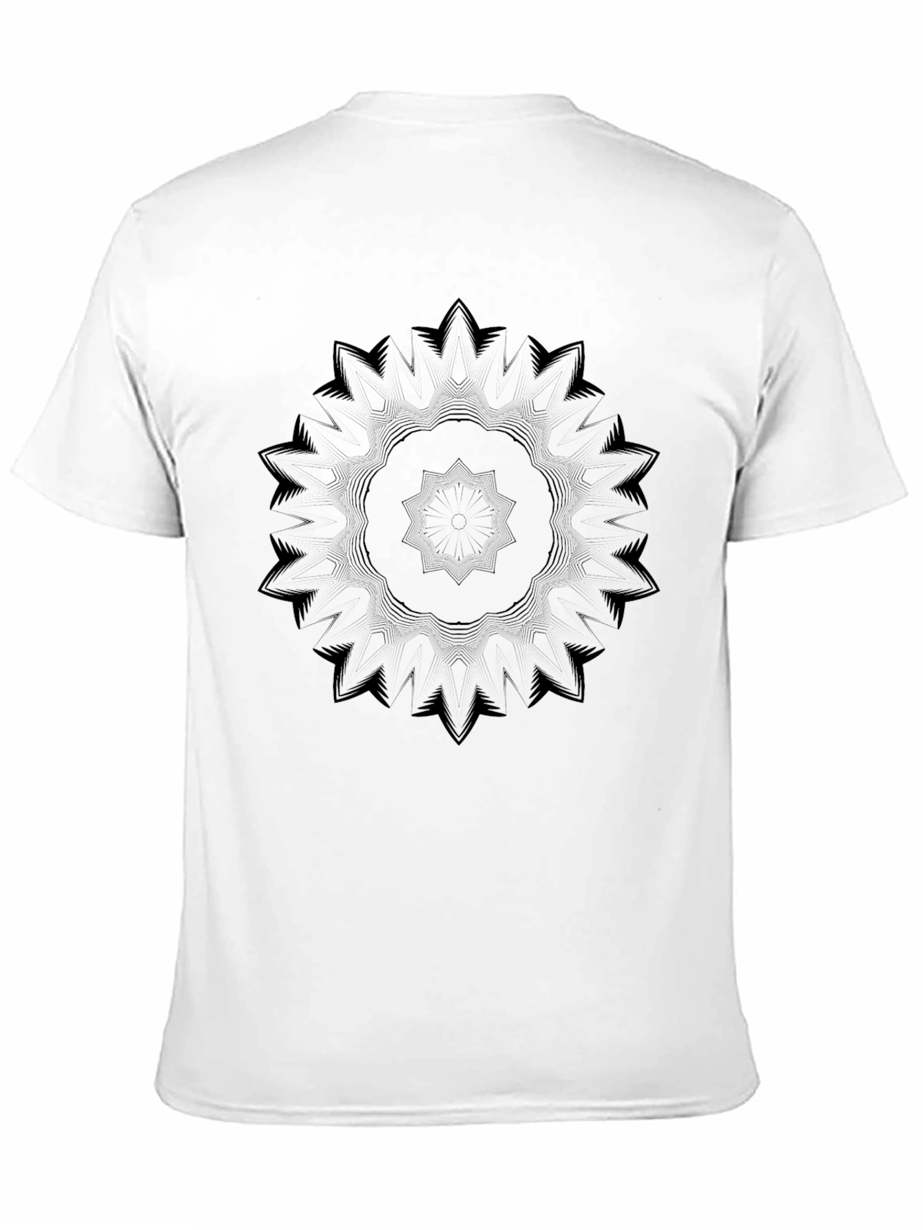 Black Abstract Mandala Graphic Print Crew Neck T-Shirt view 11