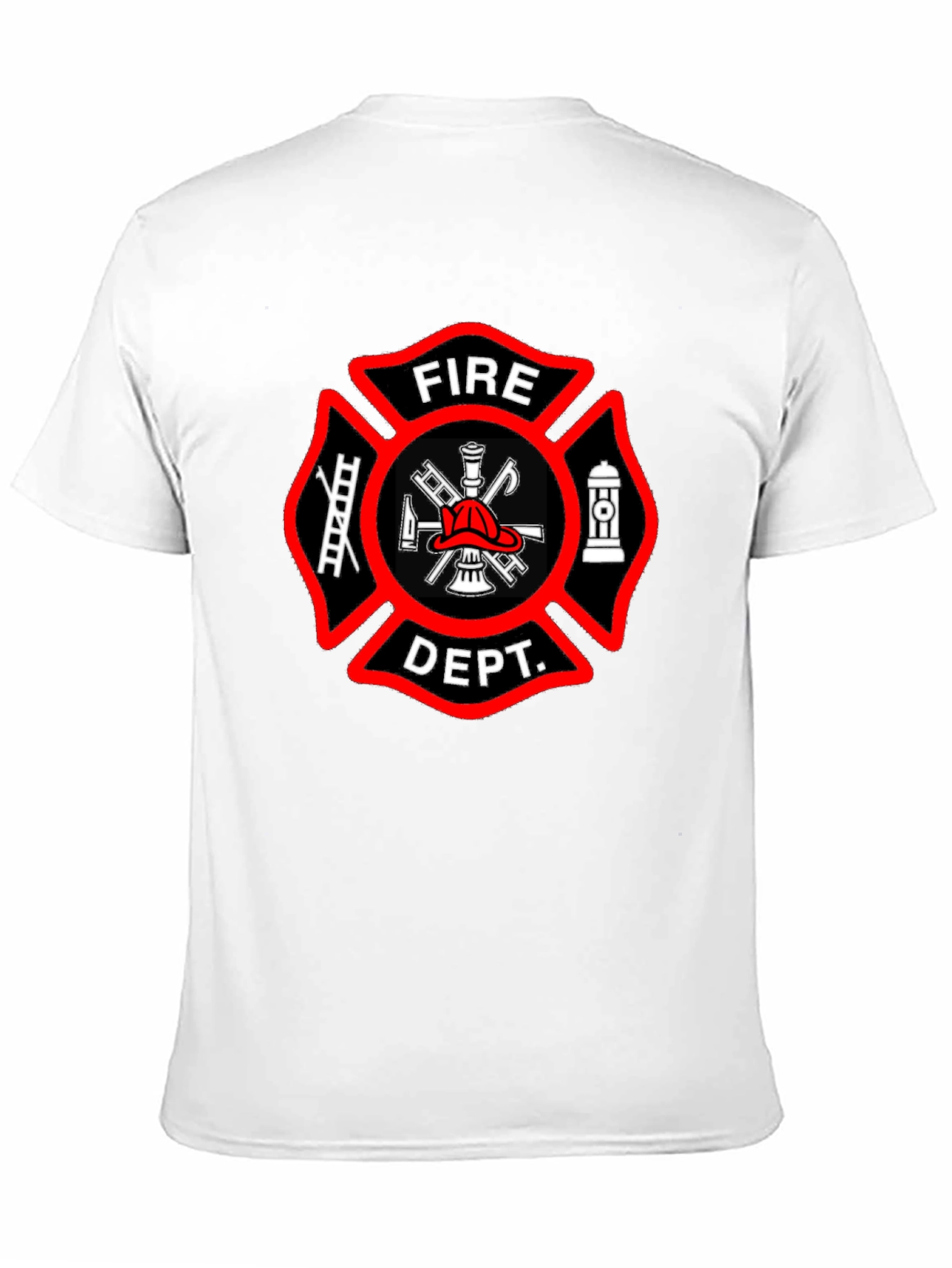 Black Fire Department T-Shirt - Maltese Cross Graphic Tee view 11