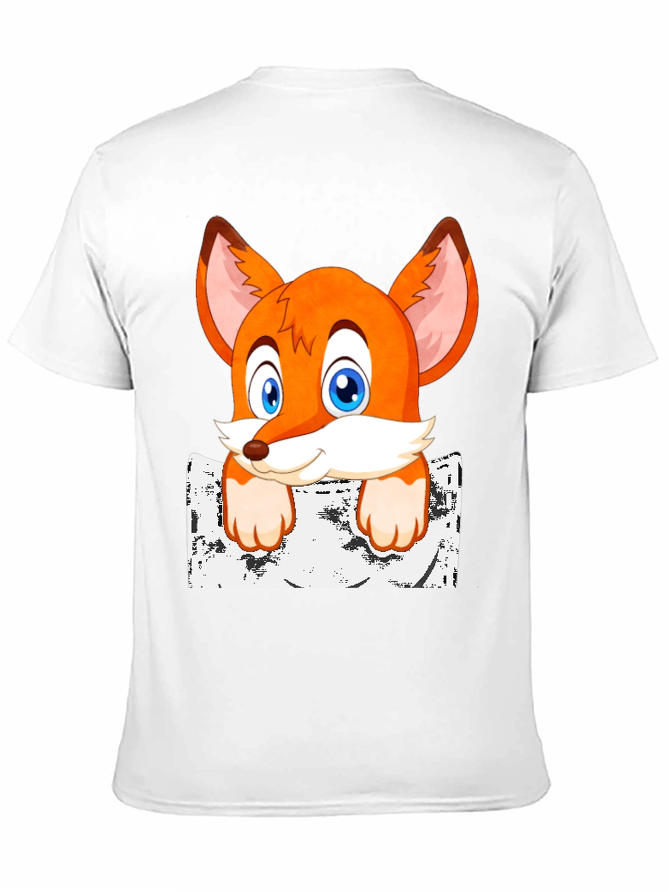 Black Cartoon Fox Graphic Print T-Shirt view 11