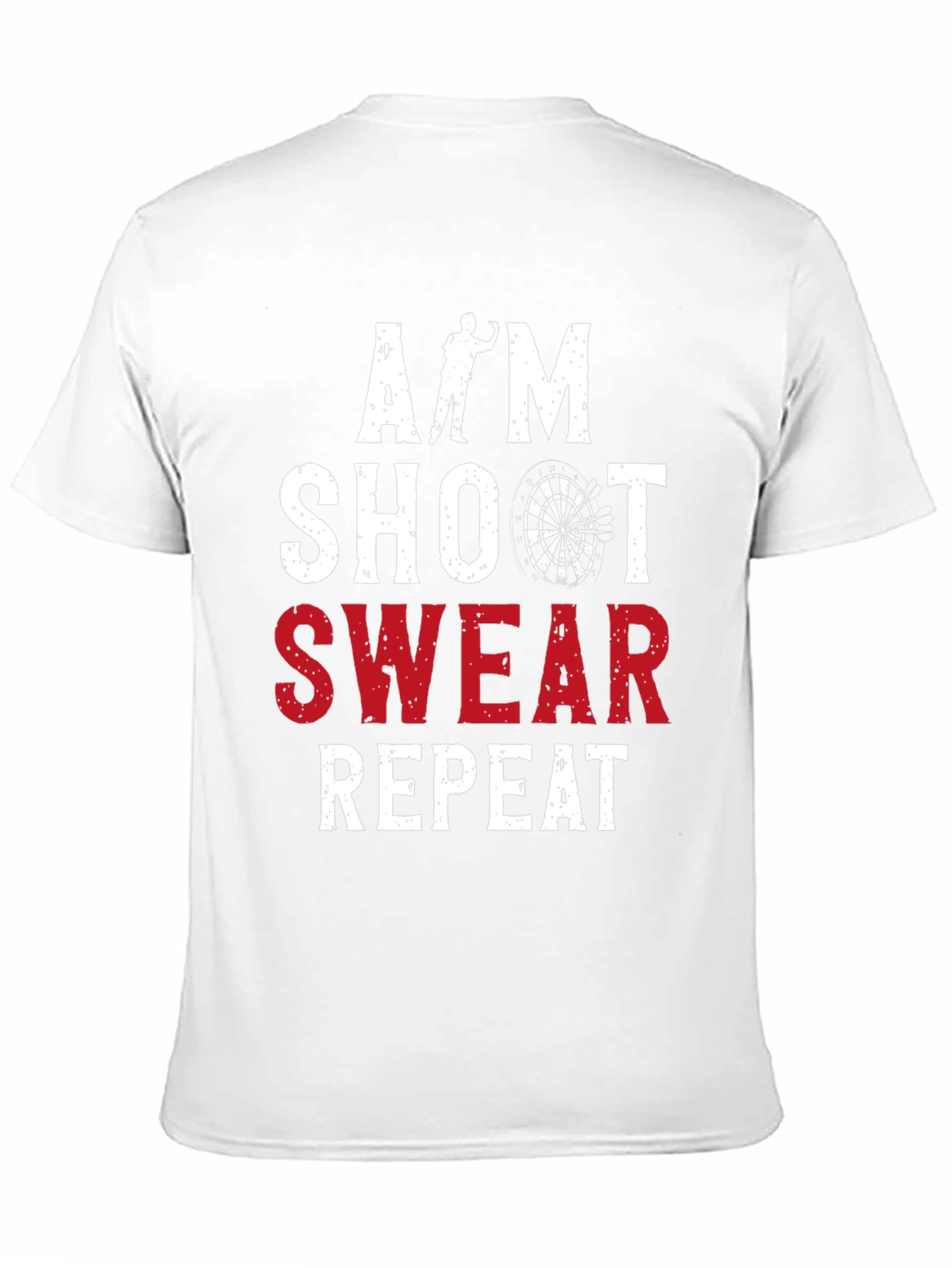 Black Aim Shoot Swear Repeat Darts Graphic Tee view 11