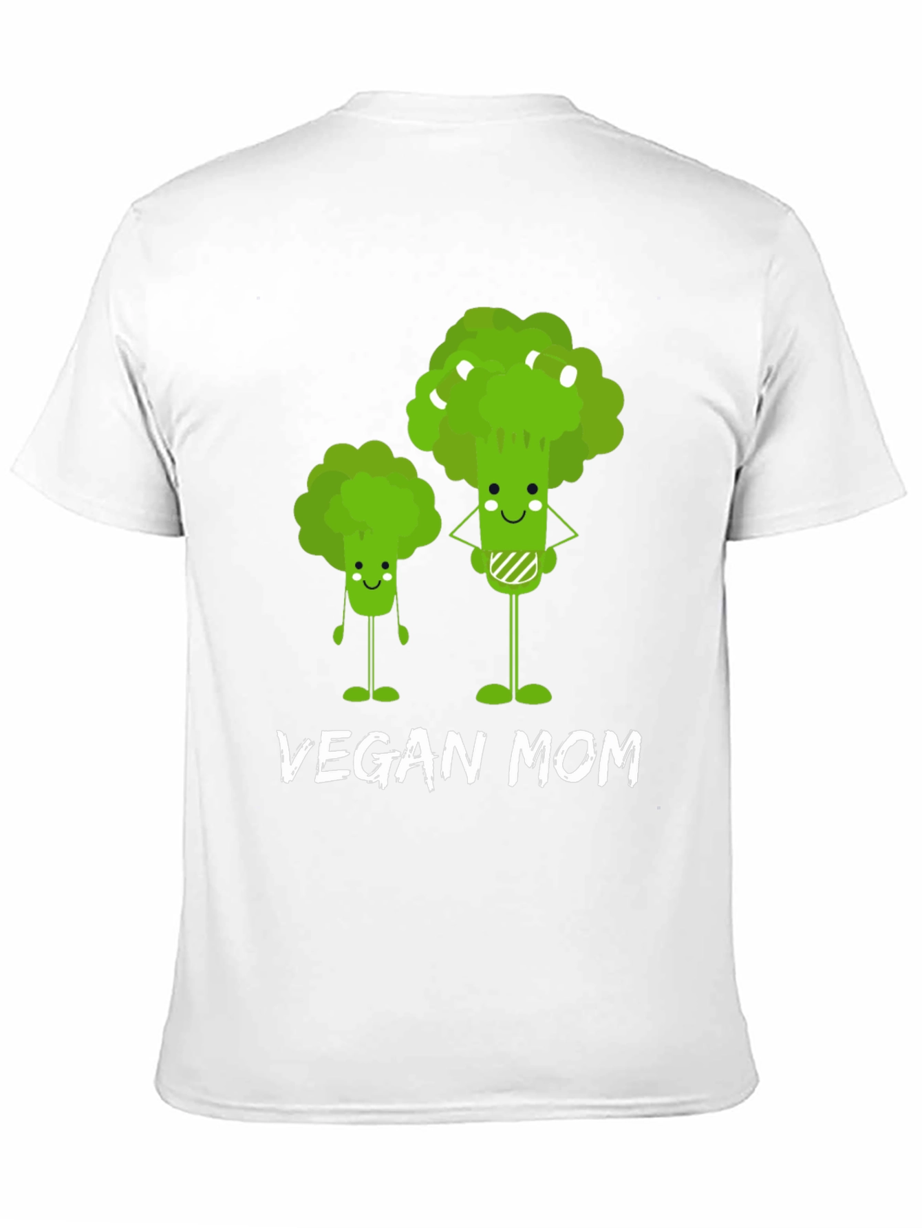 Black Vegan Mom T-Shirt - Cute Broccoli Design view 11
