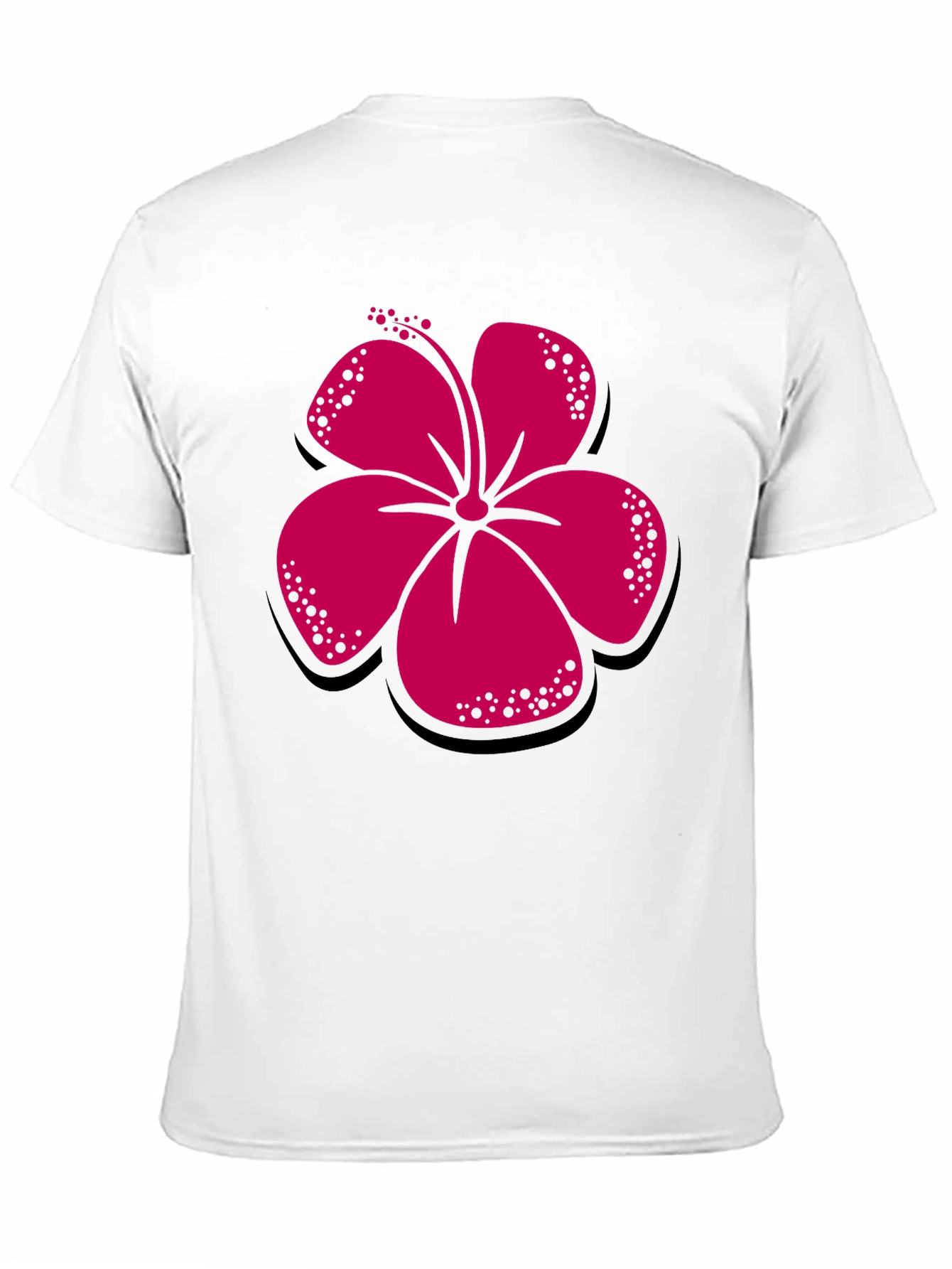 Black Hibiscus Flower Graphic Tee - Casual Black T-Shirt view 11