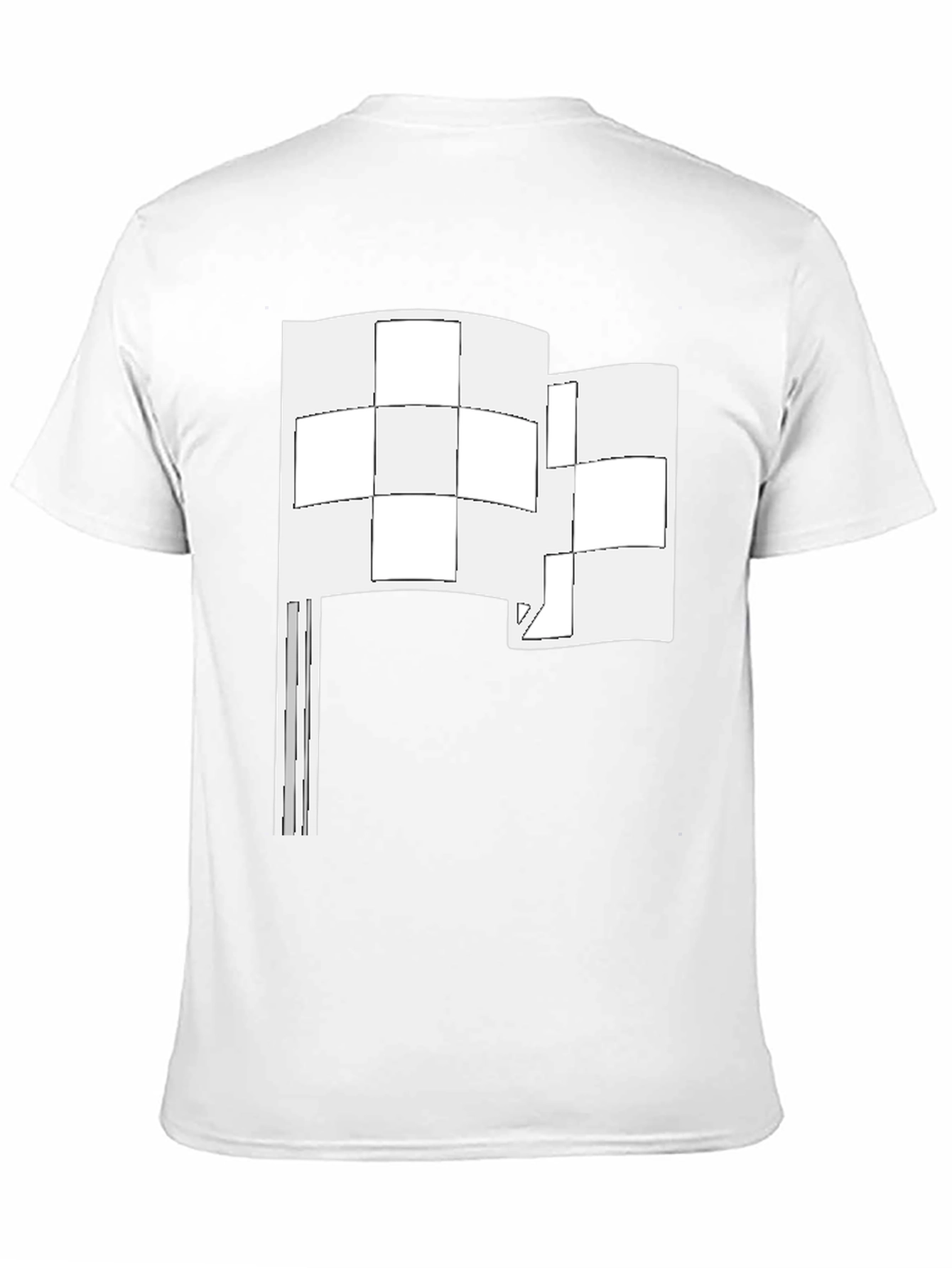 Black Abstract Flag Graphic Tee - Black Cotton Shirt view 11