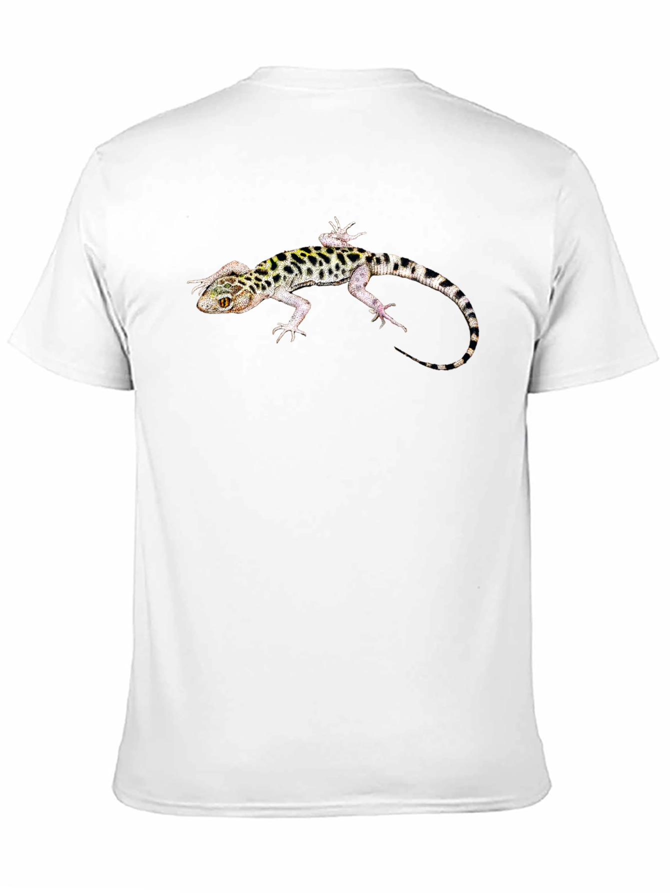 Black Gecko Print Men's Black T-Shirt view 11