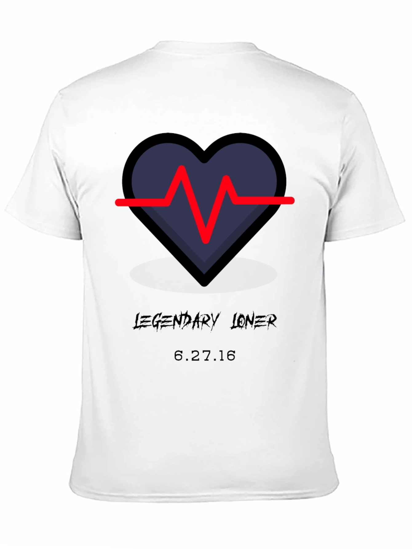 Black Legendary Loner Heartbeat Graphic Tee - Black view 11
