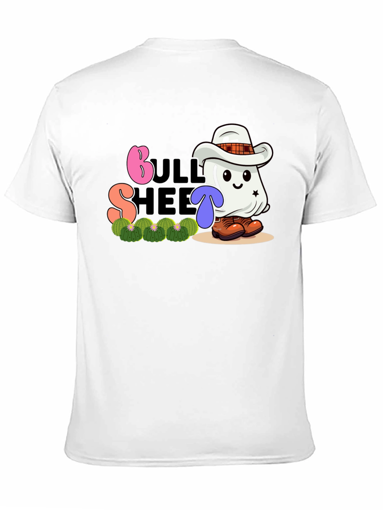 Black Bull Sheet Ghost Cowboy Graphic T-Shirt view 11