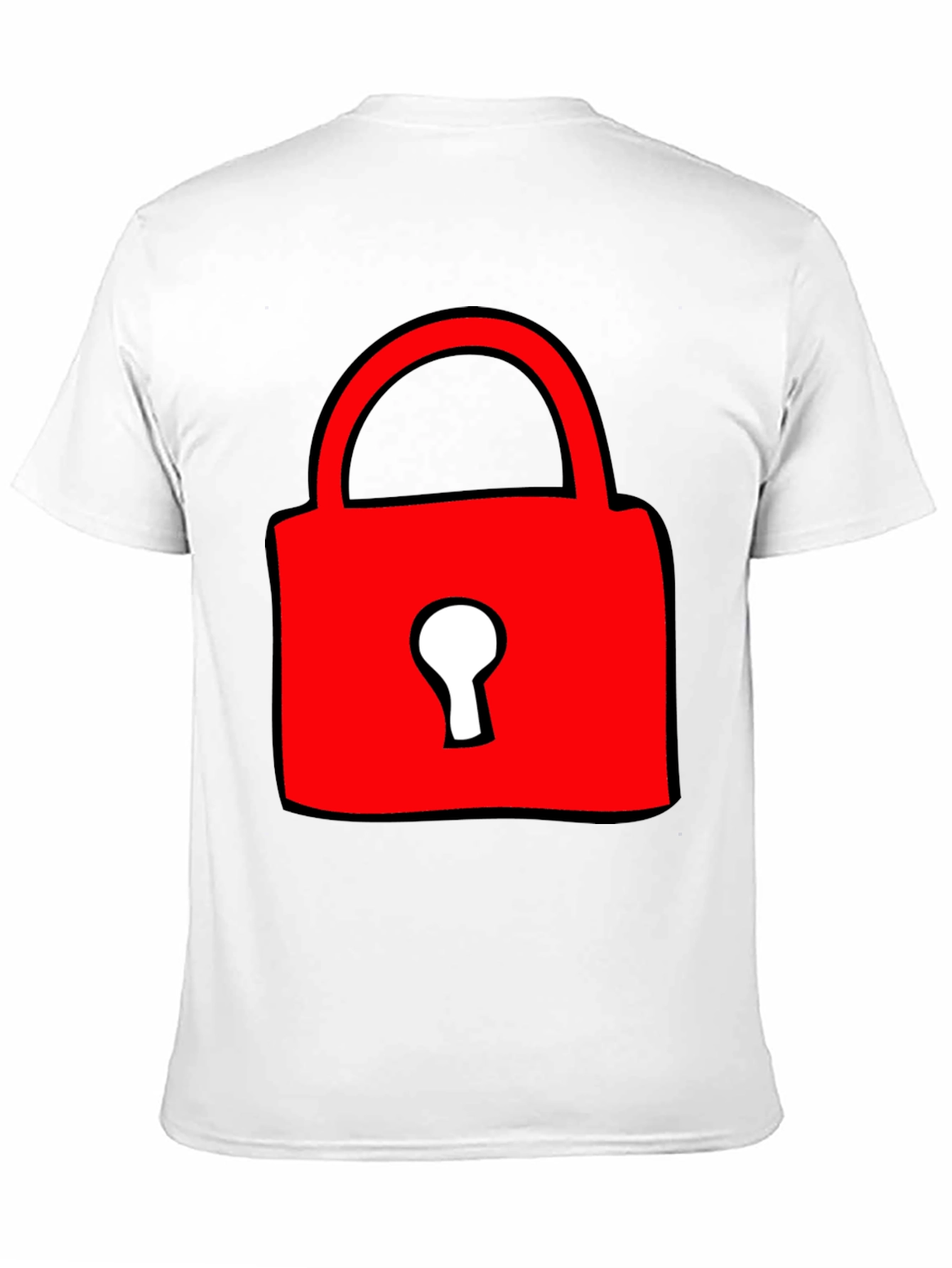 Black Red Lock Graphic T-Shirt - Casual Cotton Tee view 11