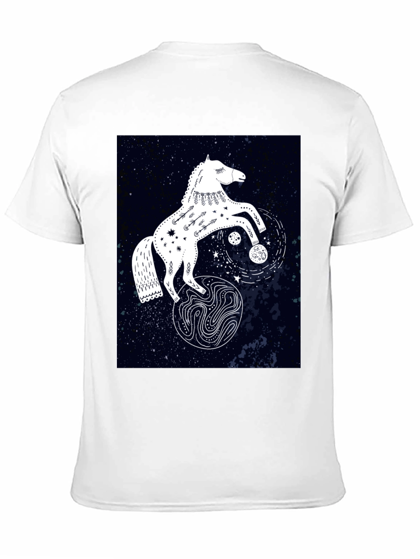 Black Celestial Horse Graphic Tee - Black view 11
