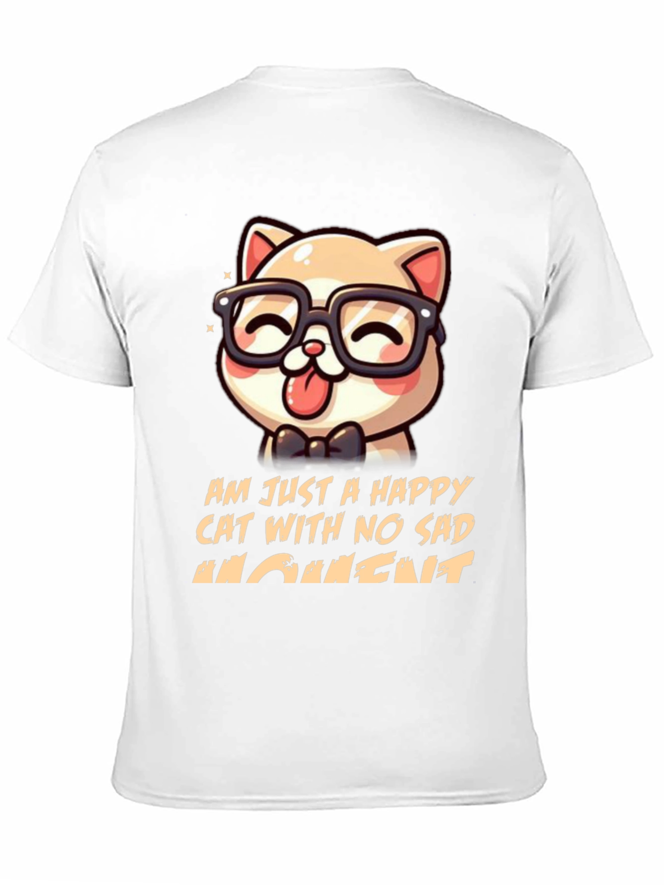 Black Happy Cat Graphic T-Shirt view 11