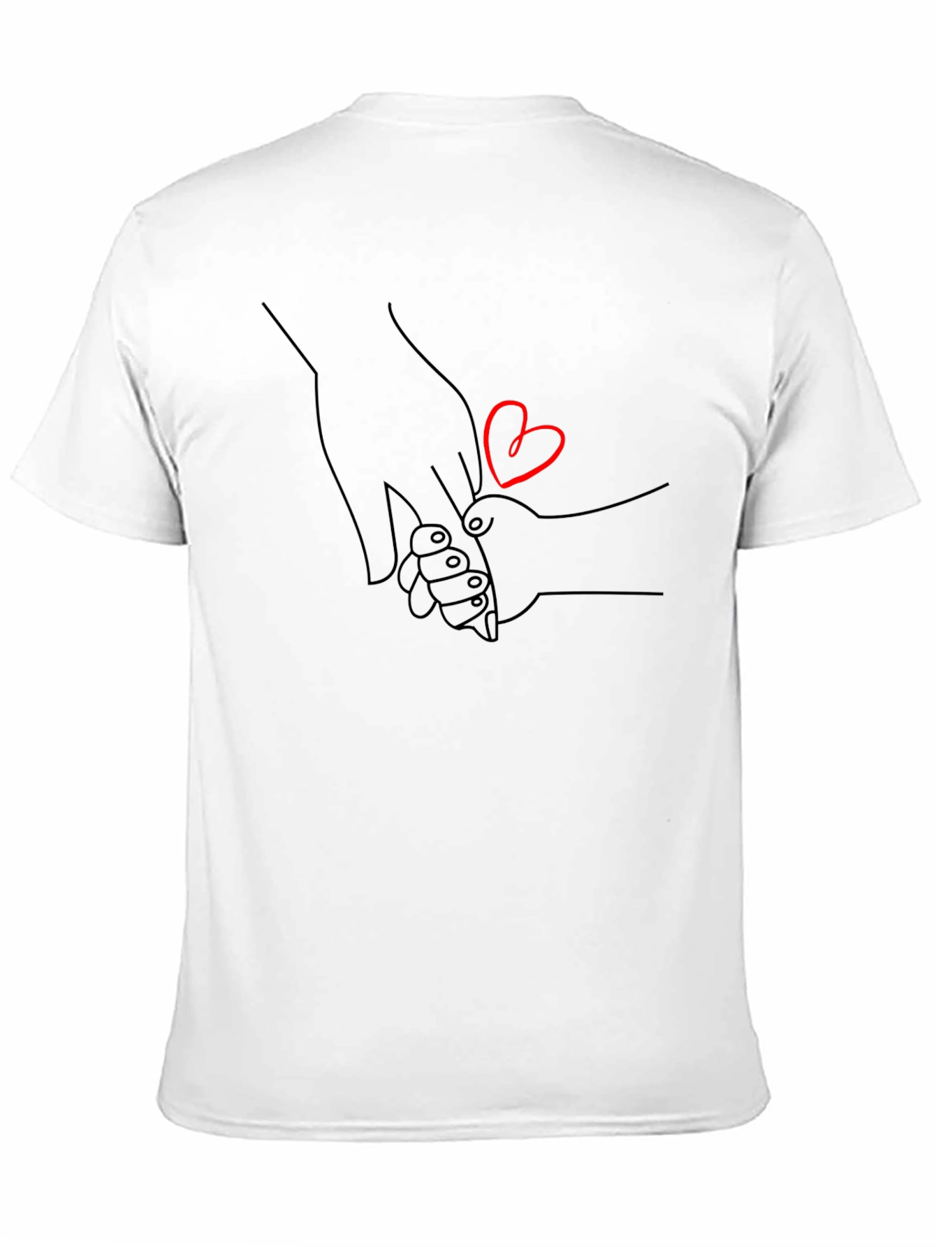 Black Heartfelt Hand-in-Hand Graphic Tee - Unisex Black Shirt view 11