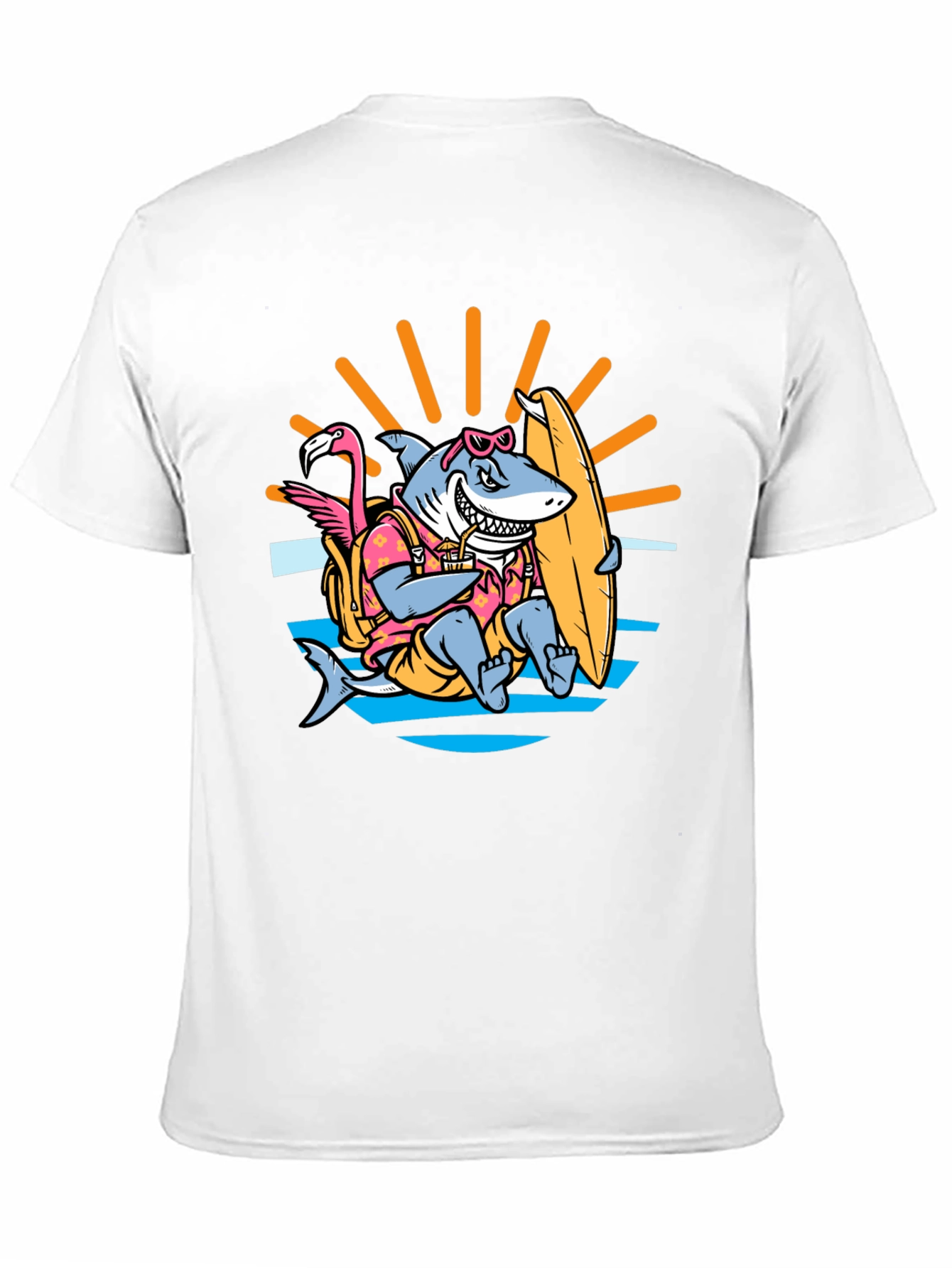 Black Surfing Shark T-Shirt - Summer Vibes view 11