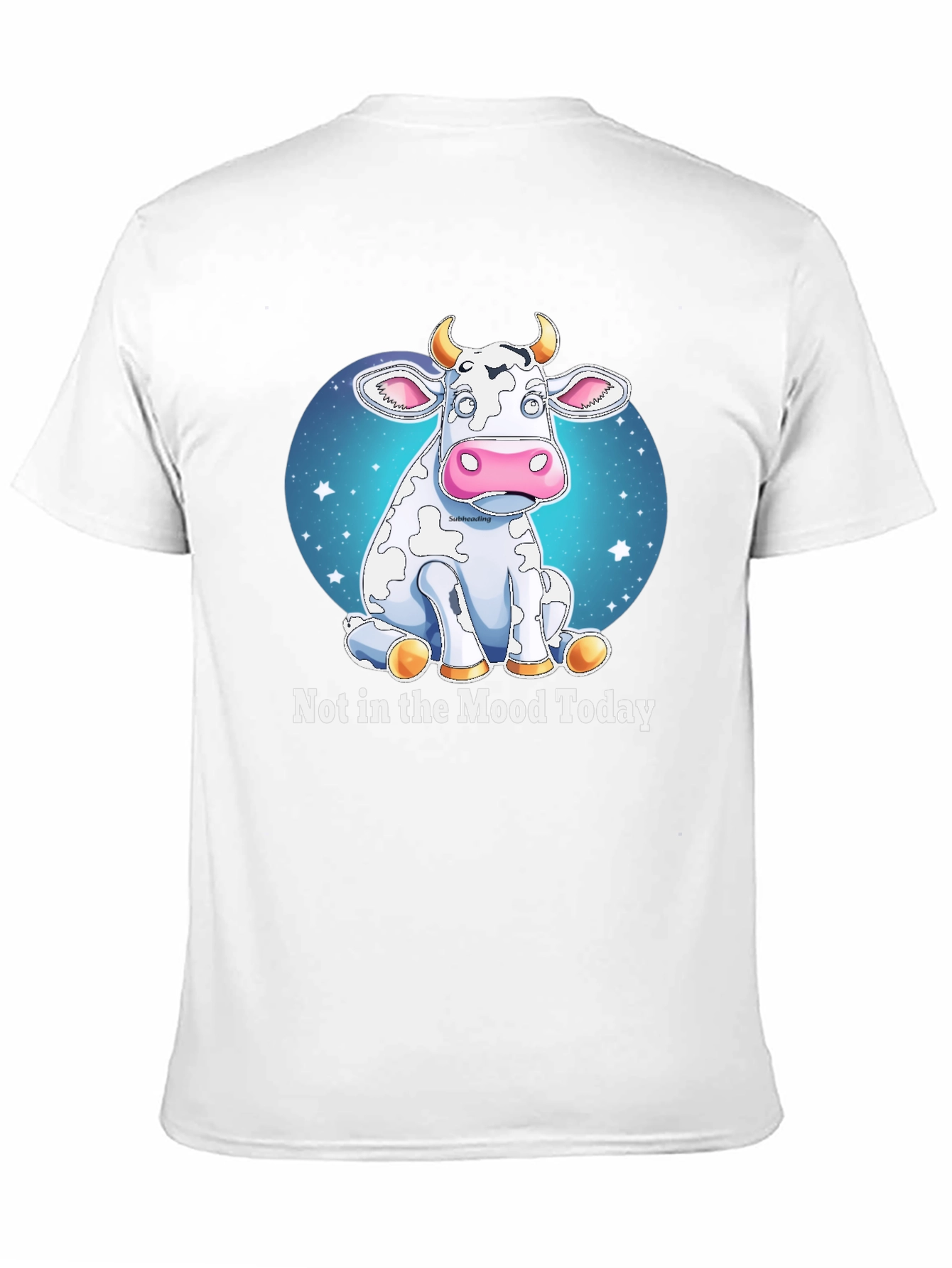 Black Funny Cow Mood T-Shirt - Not in the Mood Today Tee view 11