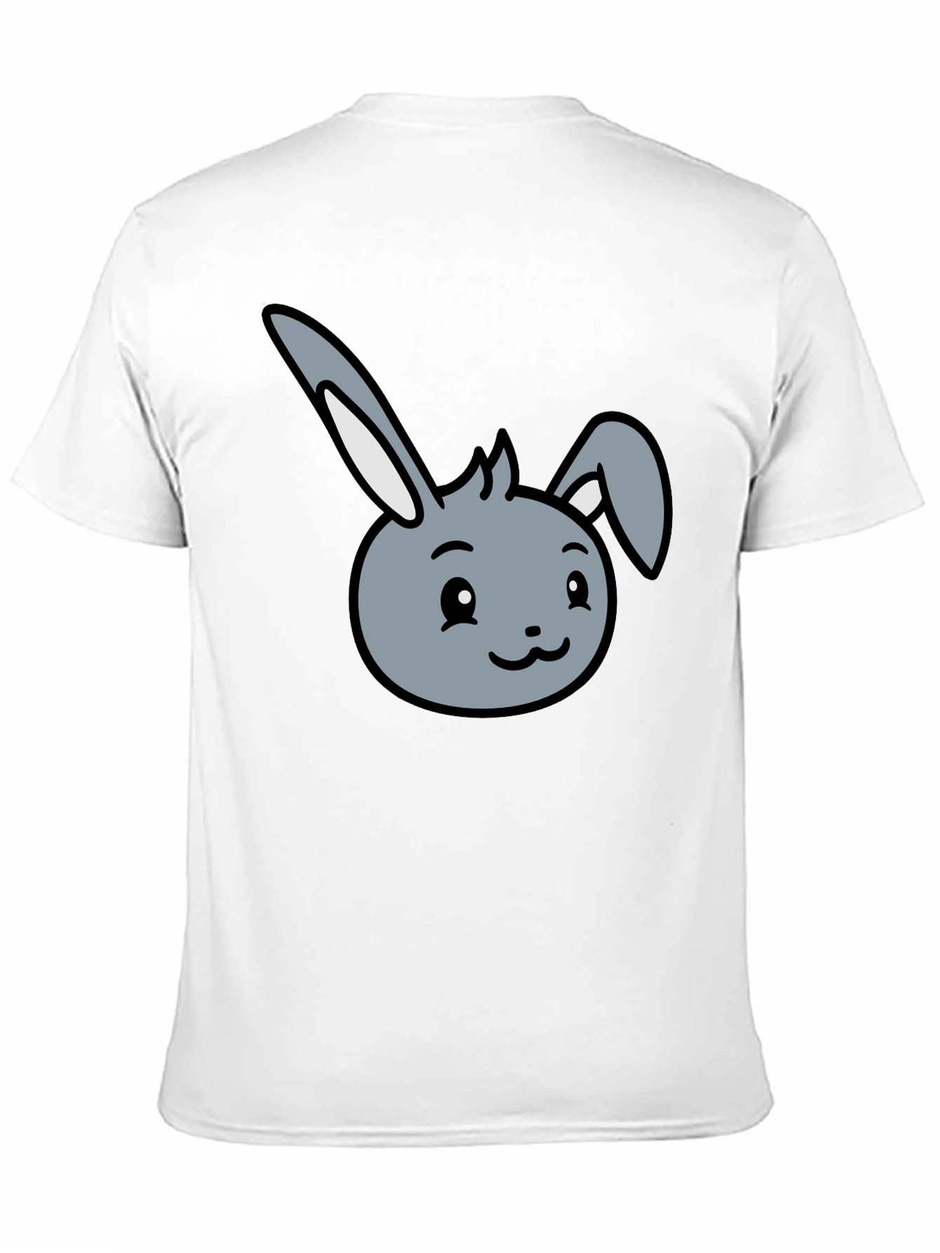 Black Cute Bunny Graphic Tee - Soft Cotton Blend view 11