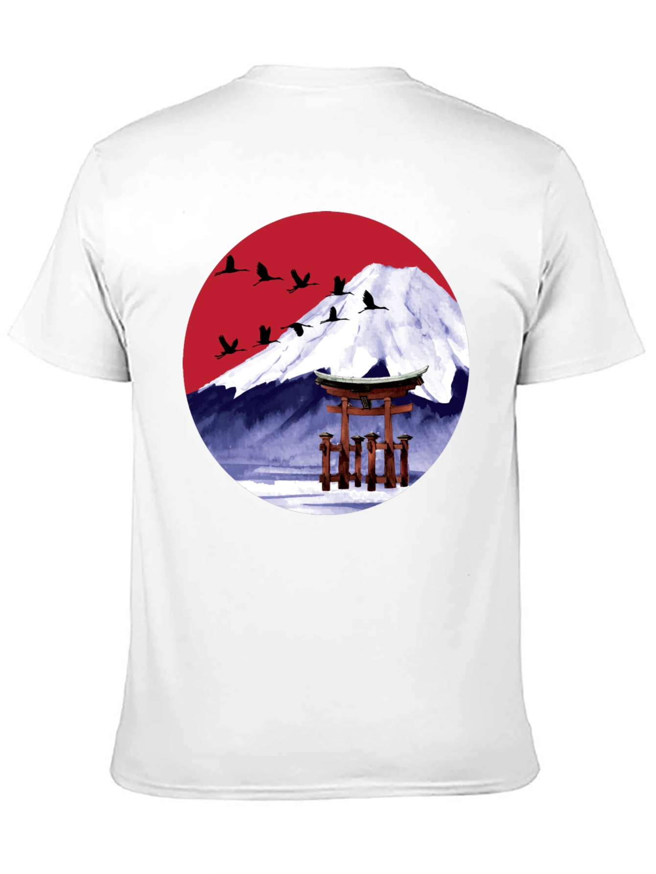 Black Japanese Mountain Scene Graphic Tee view 11