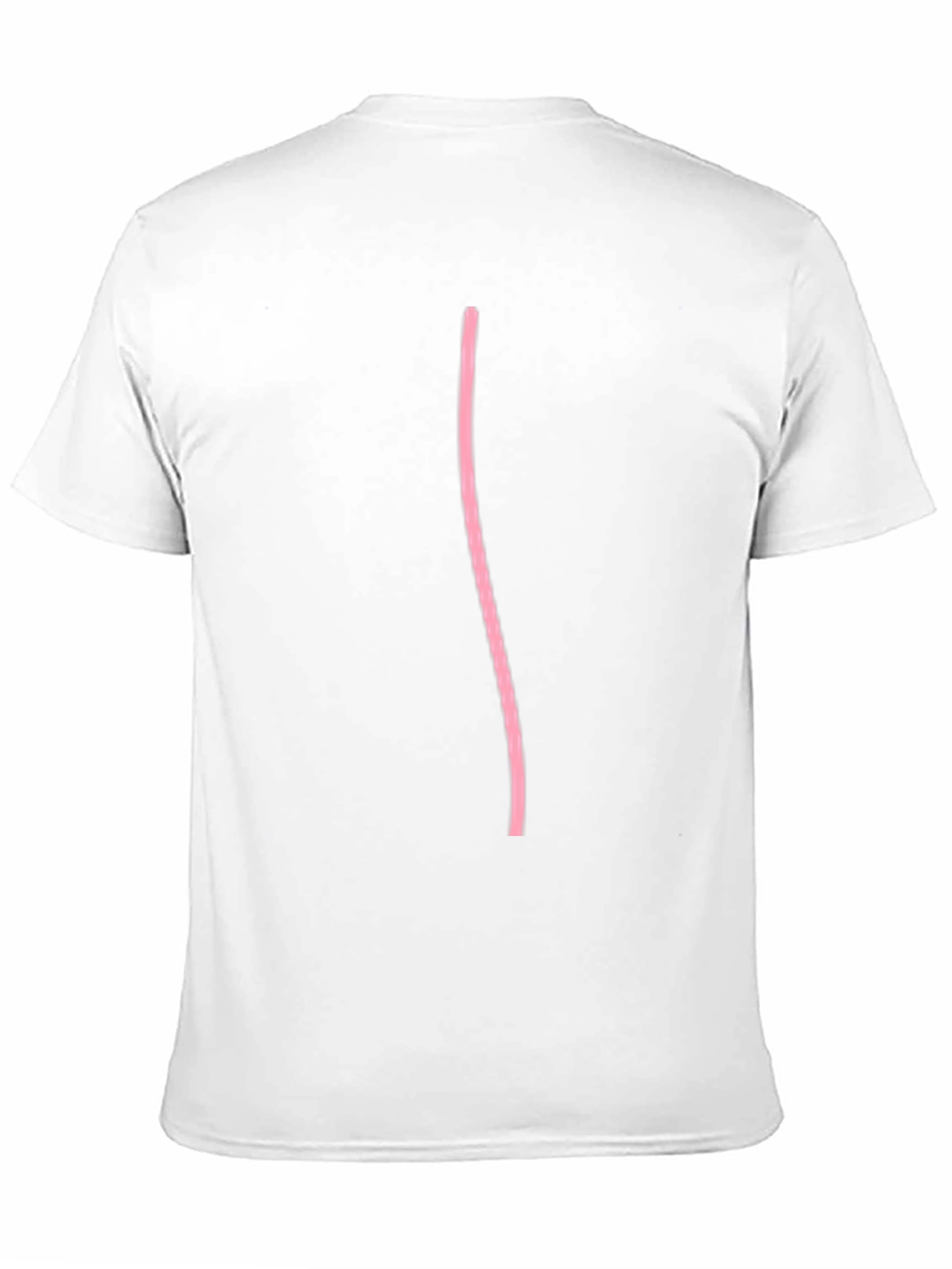 Black Black Casual Tee with Pink Line Design view 11