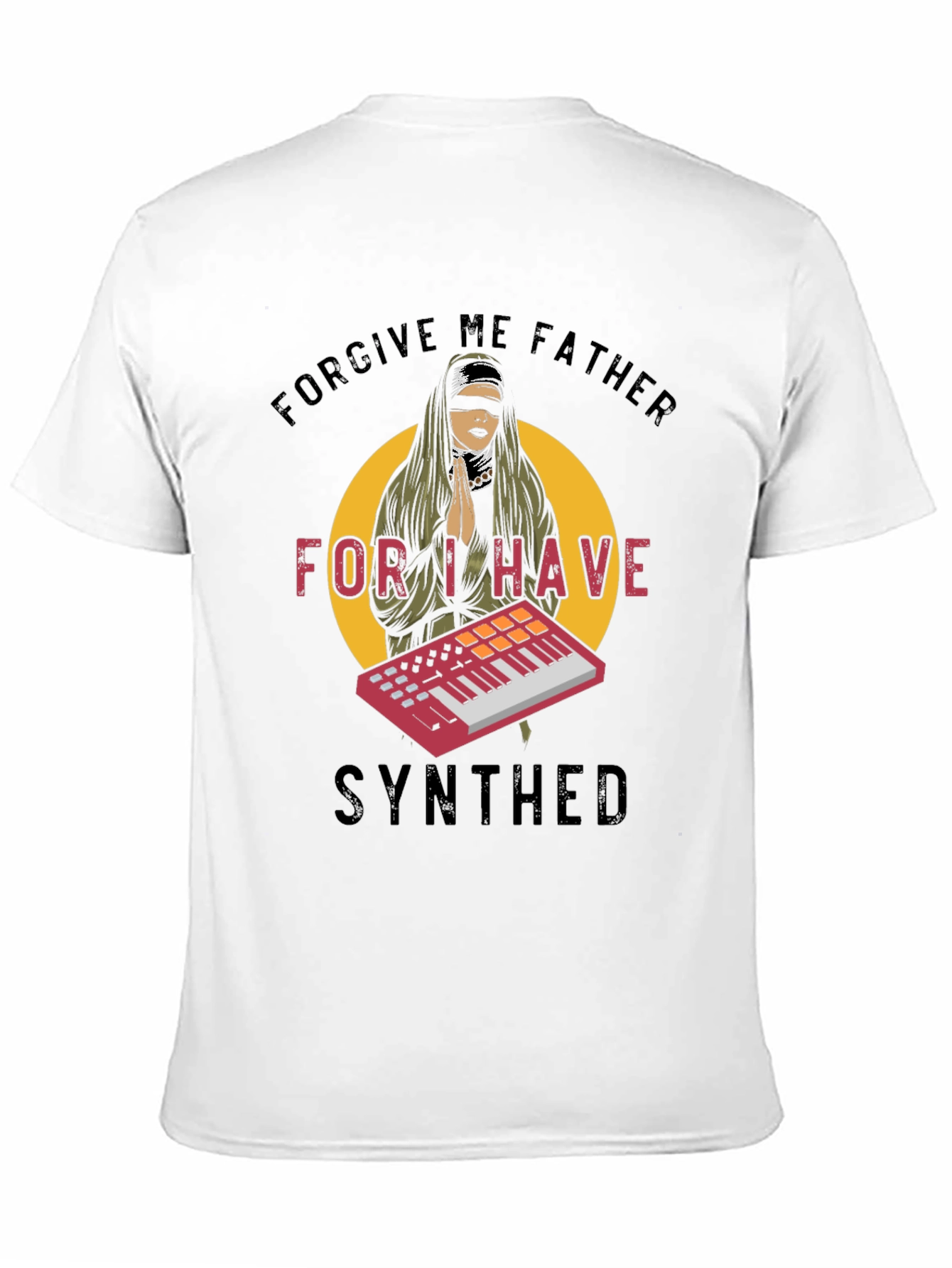 Black Forgive Me Father I Have Synthed Black T-Shirt view 11