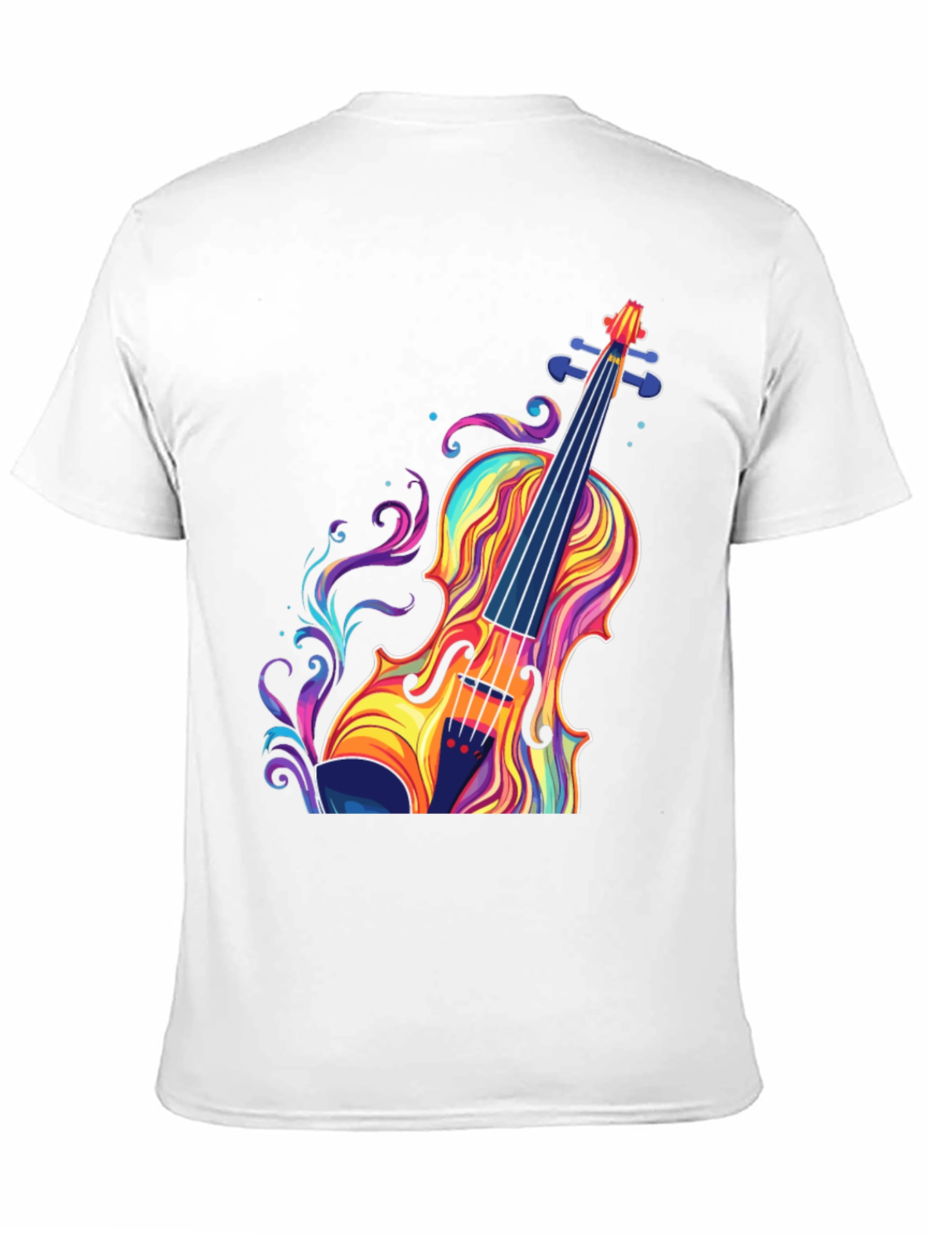Black Colorful Violin Graphic T-Shirt - Music Lover Tee view 11