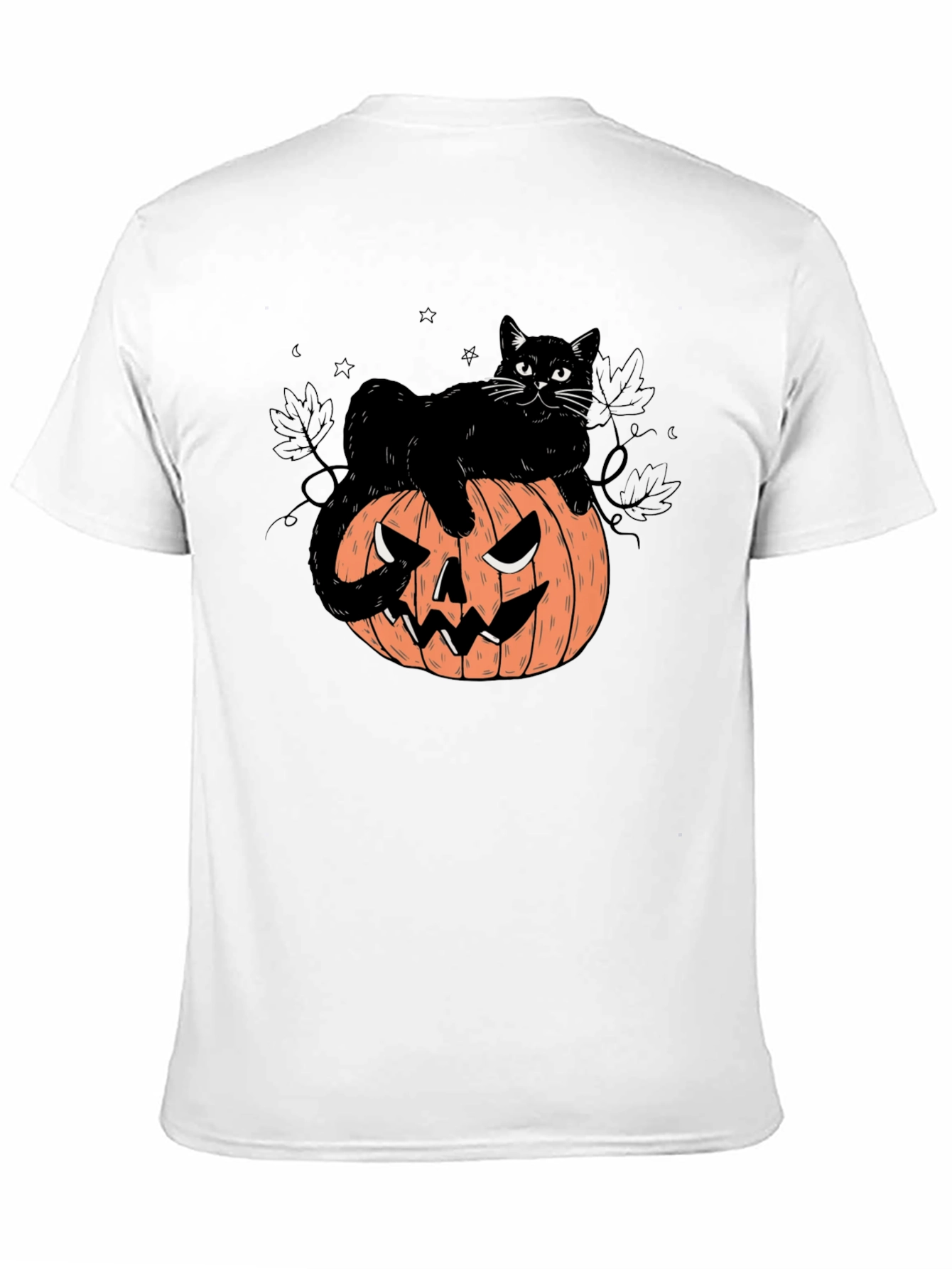 Black Halloween Cat on Pumpkin Graphic Tee view 11