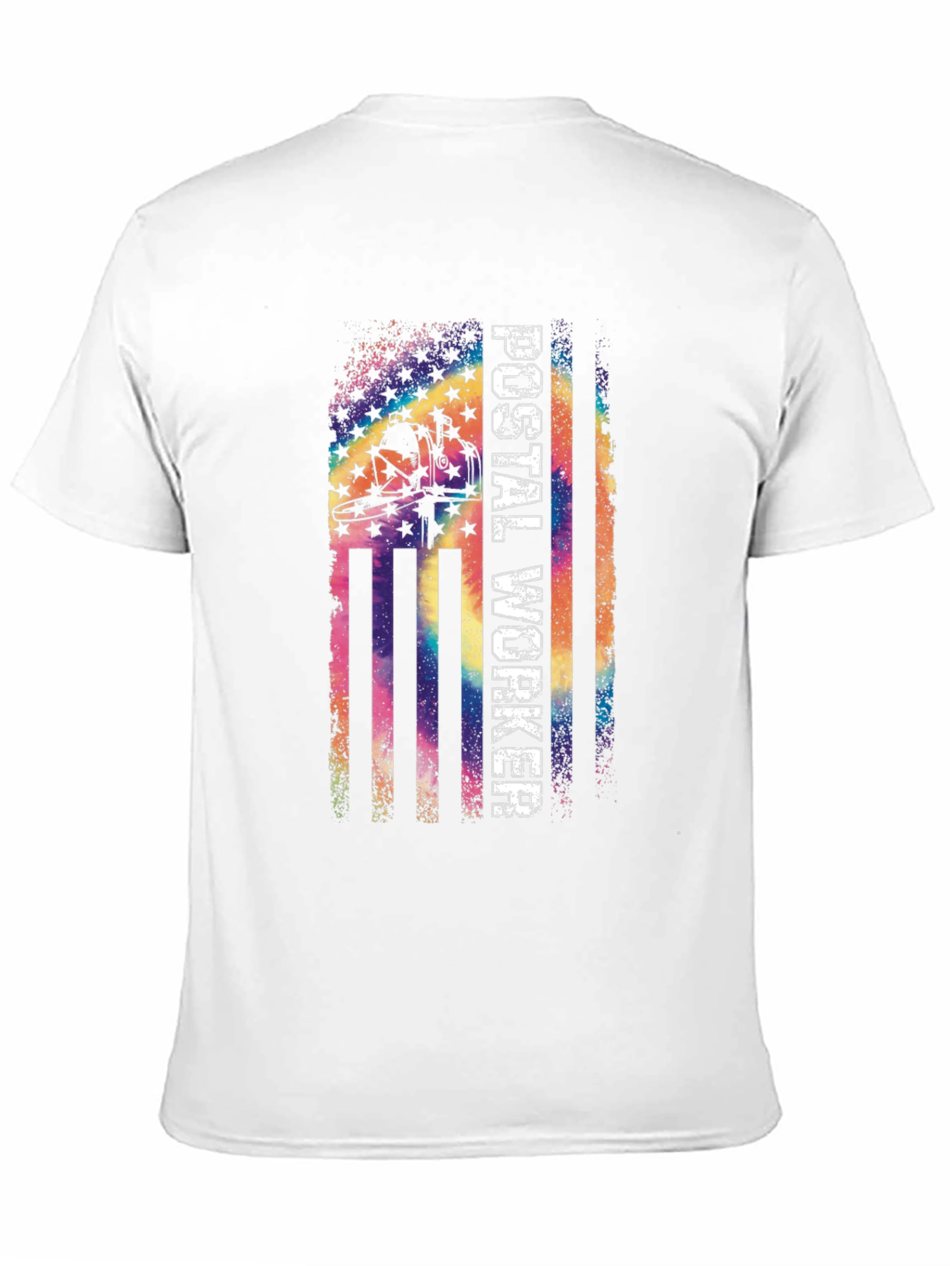 Black Postal Worker Pride T-Shirt - US Flag Design view 11