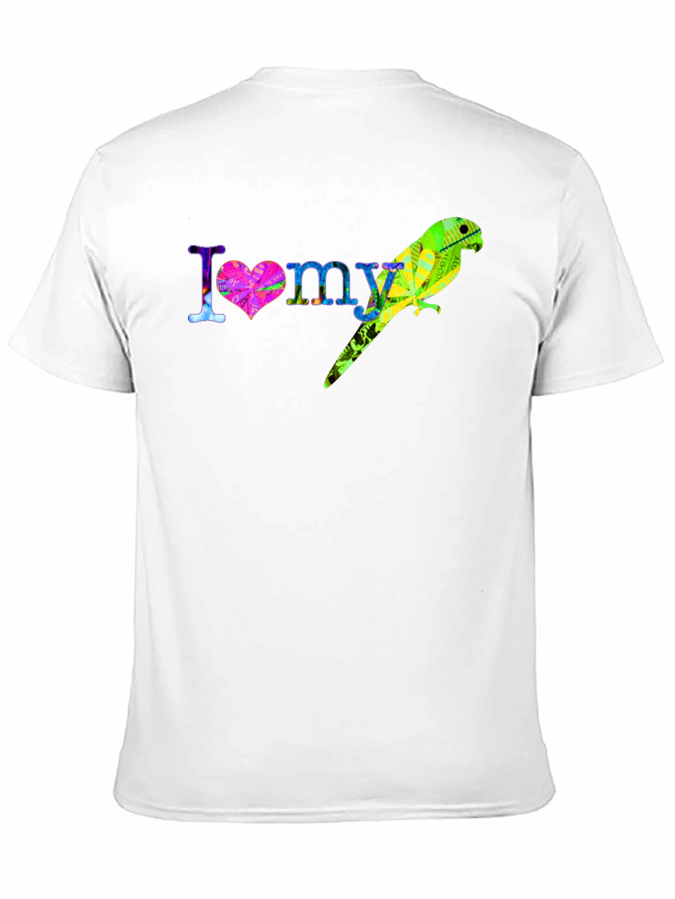 Black I Love My Parrot T-Shirt Colorful Bird Tee view 11