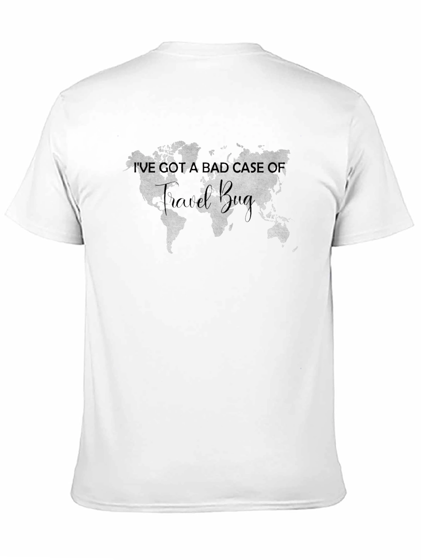 Black Travel Bug T-Shirt: World Map Graphic Tee view 11