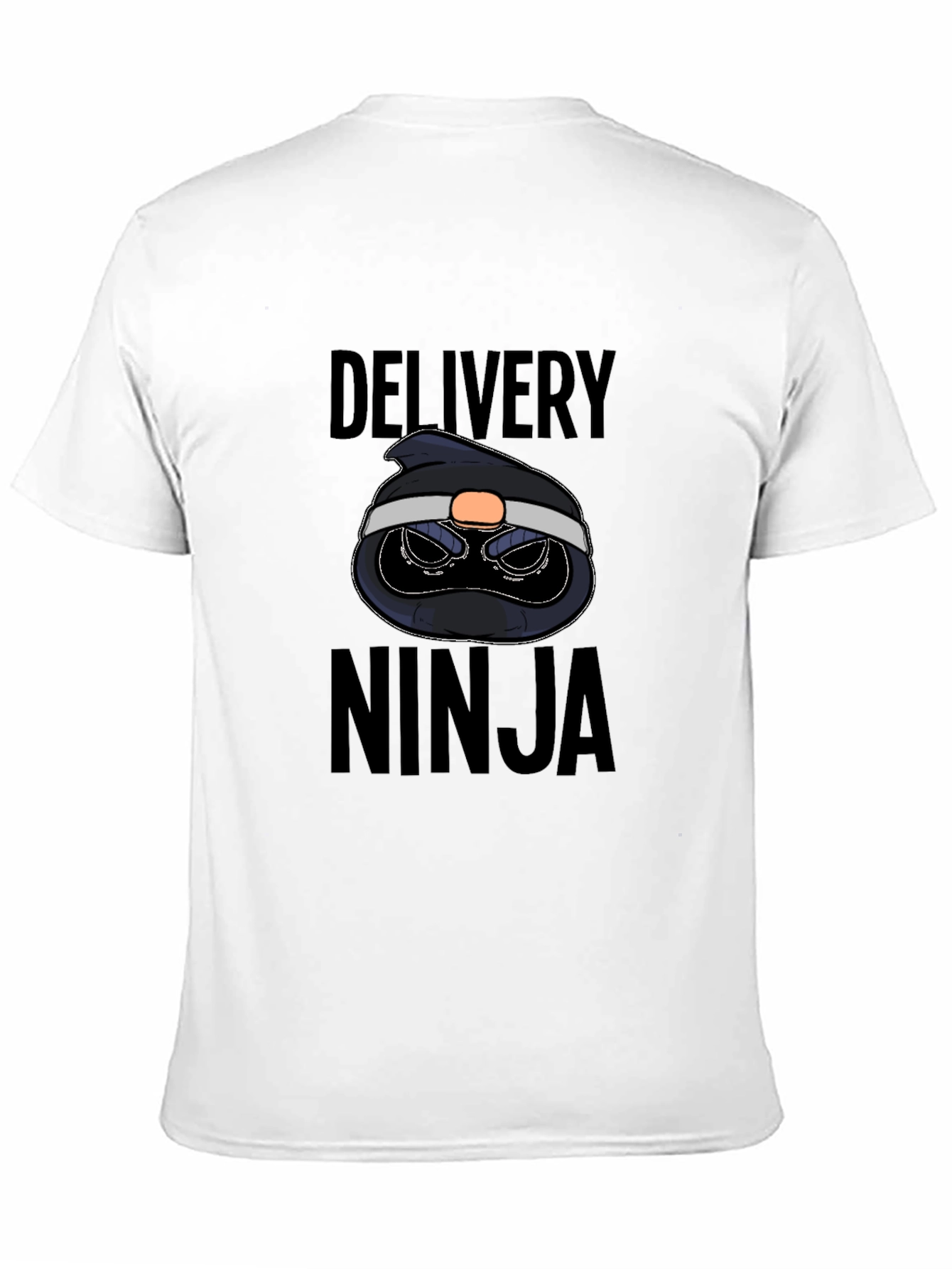 Black Delivery Ninja Graphic Tee - Black Cotton T-Shirt view 11