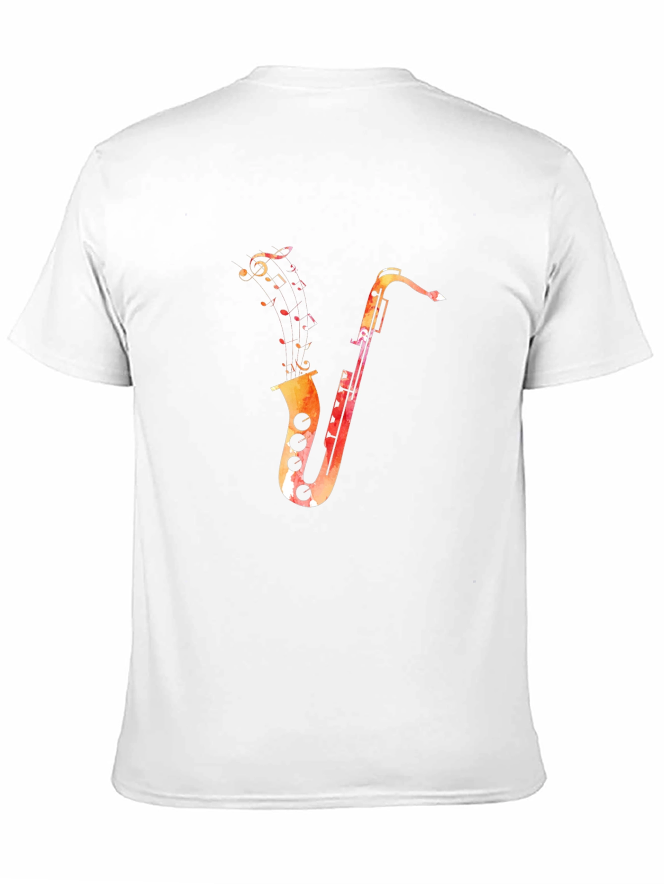 Black Saxophone Music Notes Graphic Black T-Shirt view 11
