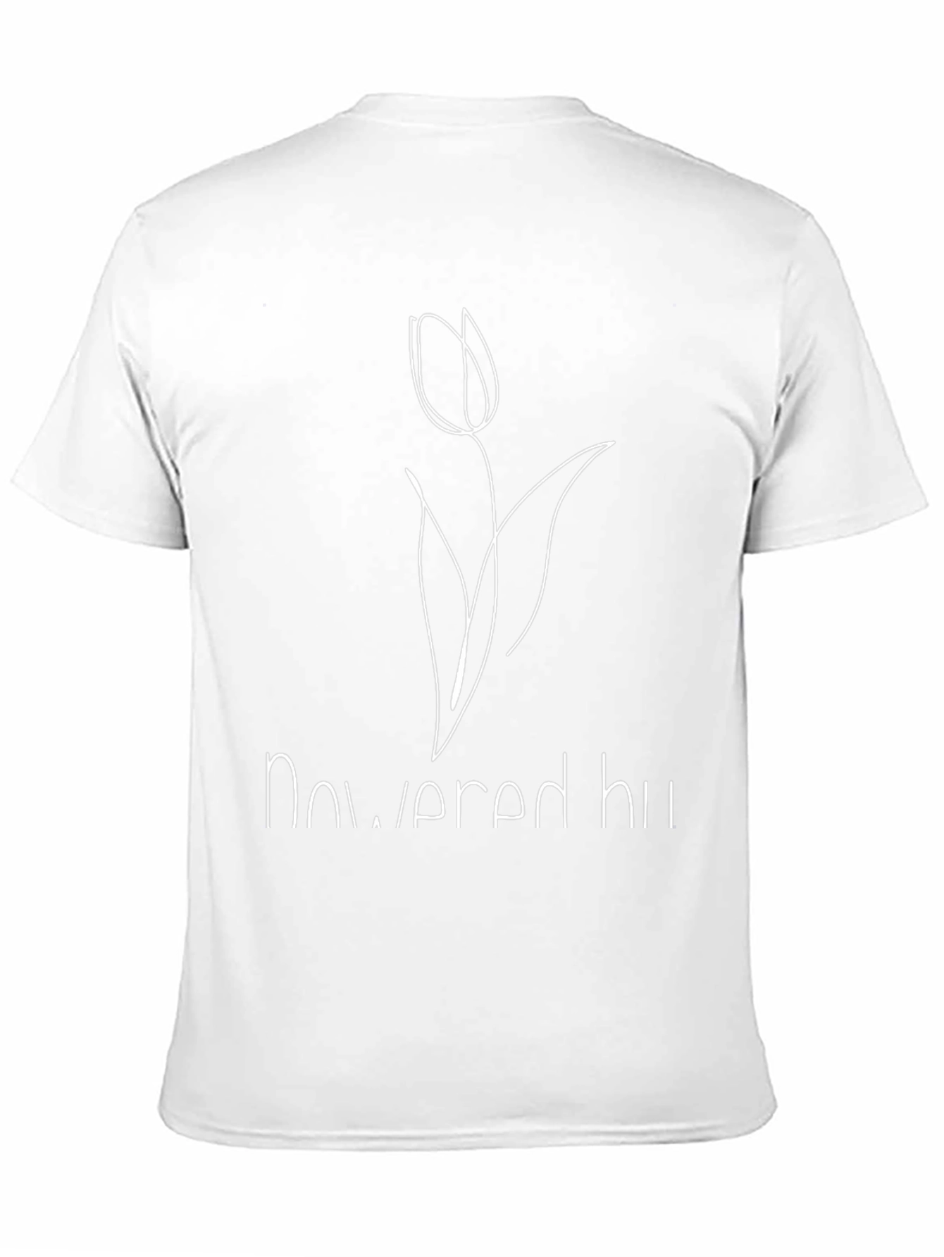 Black Minimalist Tulip Outline Graphic T-Shirt - Black view 11