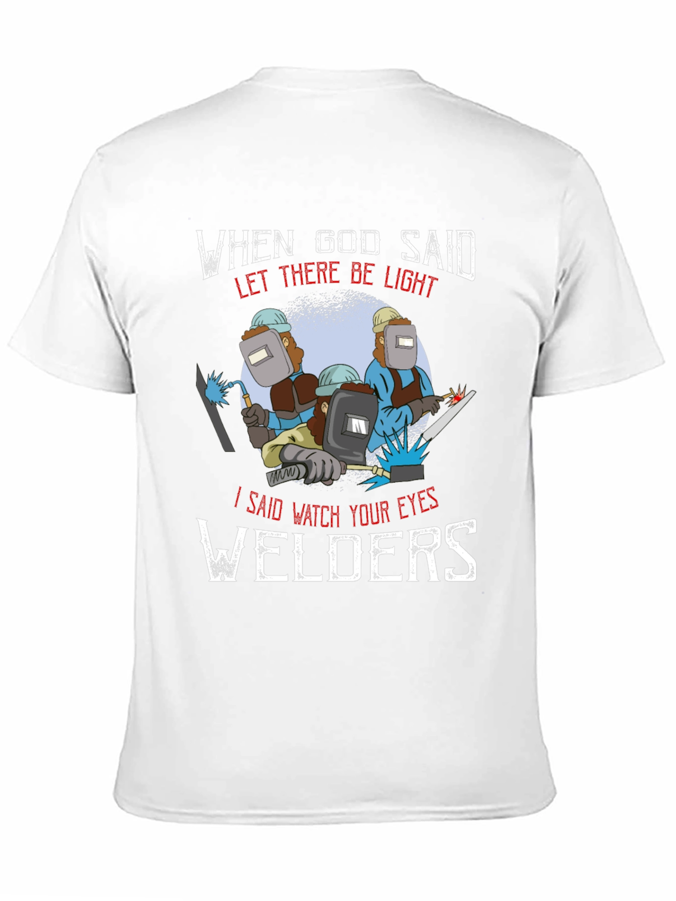 Black Funny Welder Graphic Tee - Watch Your Eyes view 11