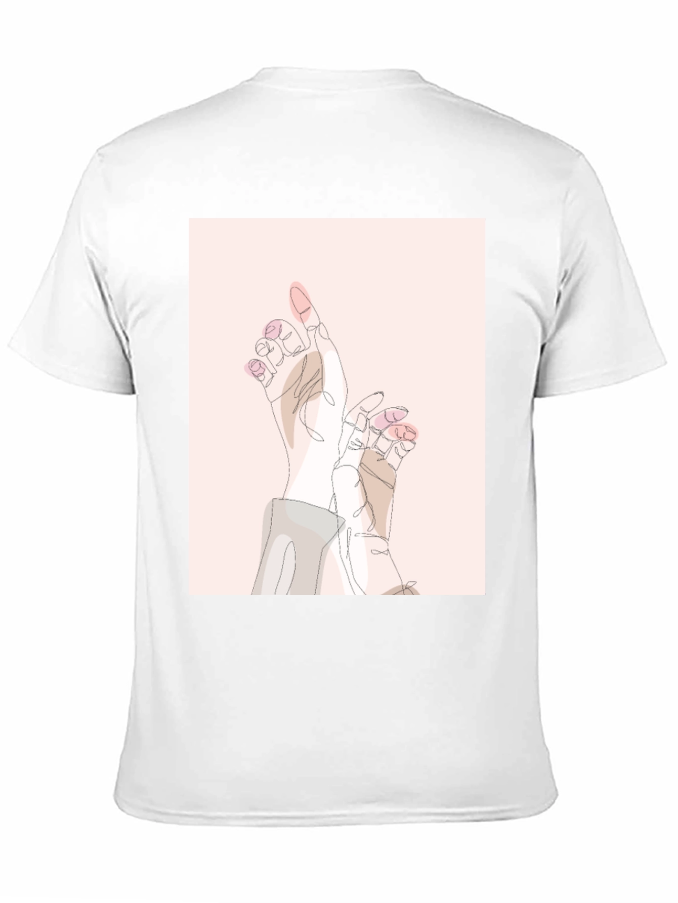 Black Abstract Hands Graphic Tee - Black Unisex T-Shirt view 11