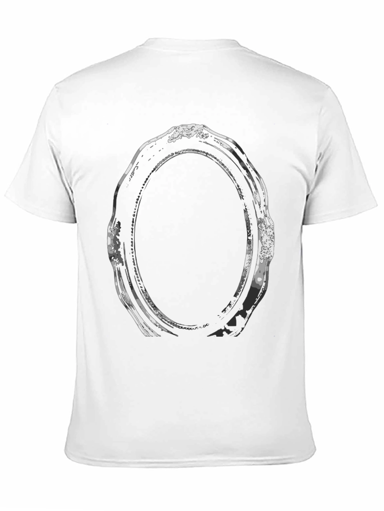 Abstract Oval Frame Graphic Tee - Black - 11