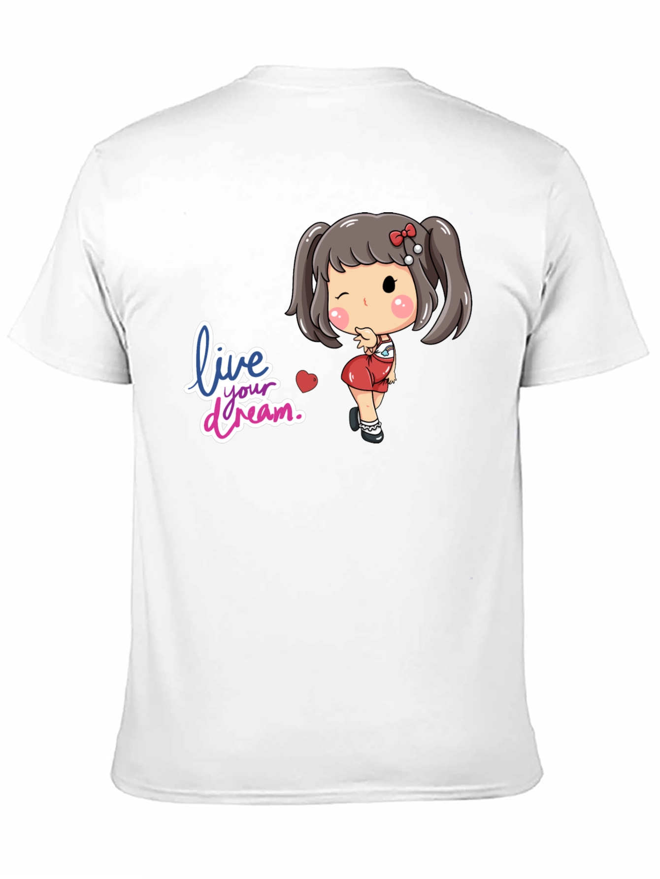Black Live Your Dream Black Graphic Tee - Cute Girl Design view 11
