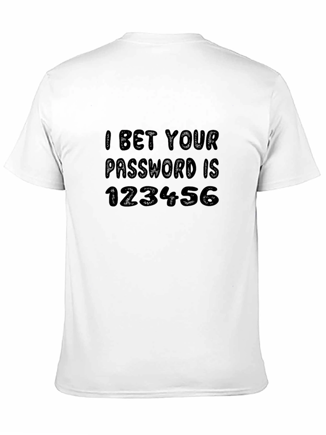 Black Funny Password T-Shirt - 'I Bet Your Password is 123456' view 11