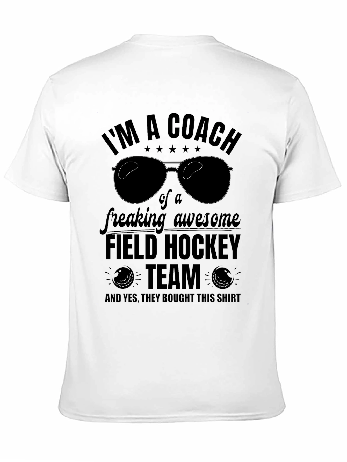 Black Field Hockey Coach T-Shirt: Awesome Team Tee view 11