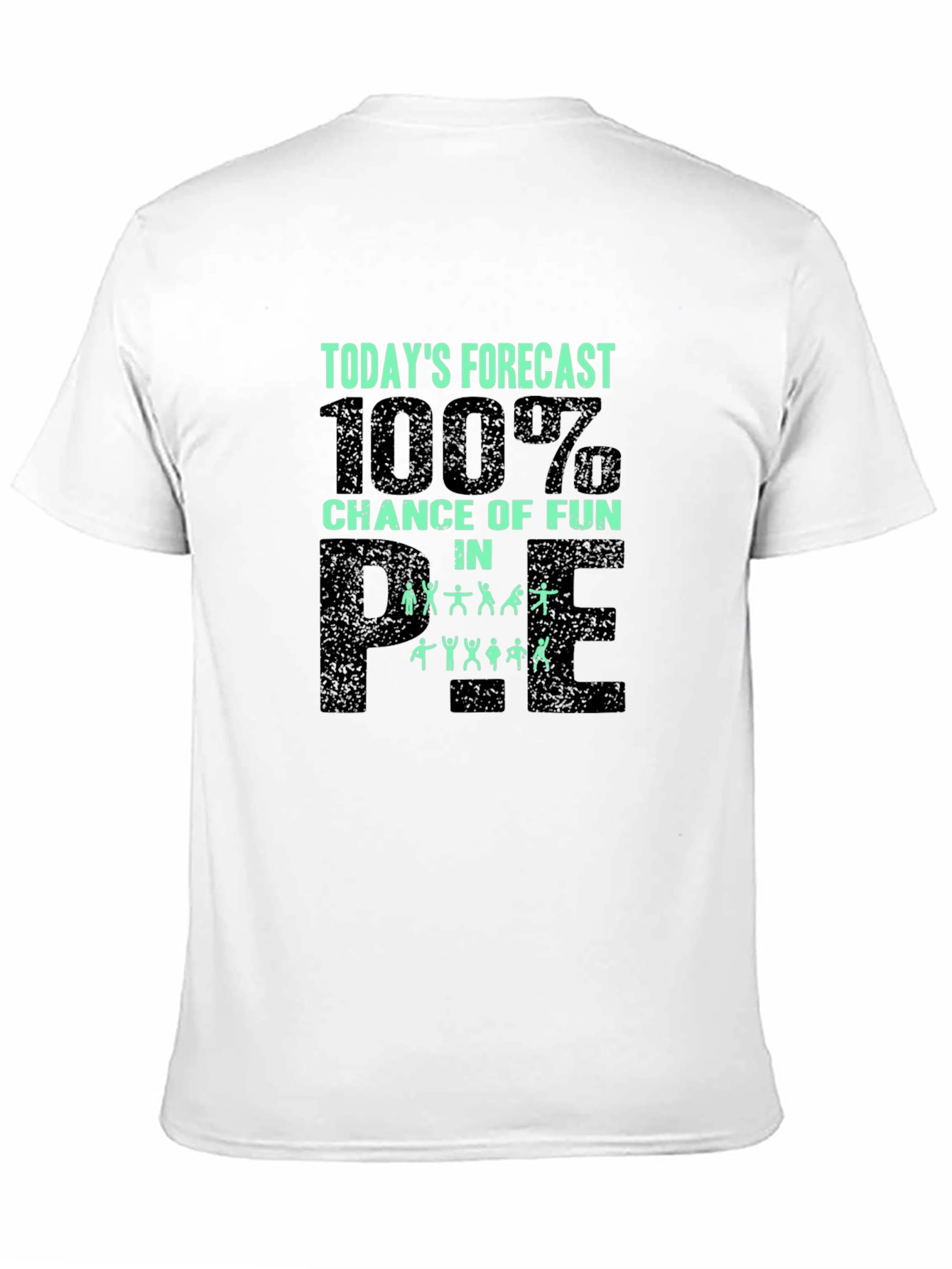 Black Funny PE Teacher T-Shirt - 100% Chance of Fun! view 11