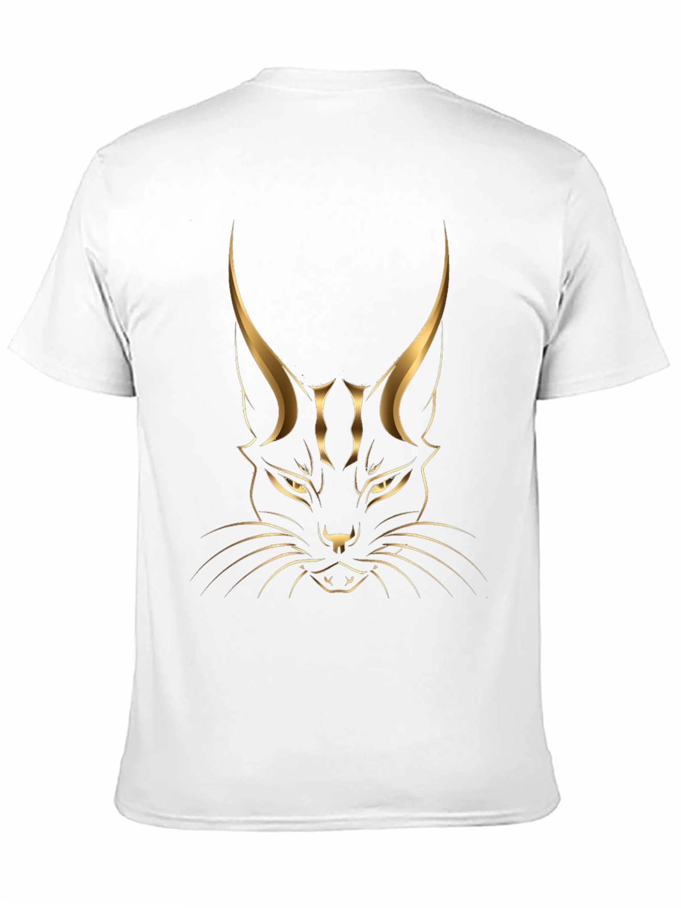 Black Black T-shirt with Golden Cat Graphic view 11