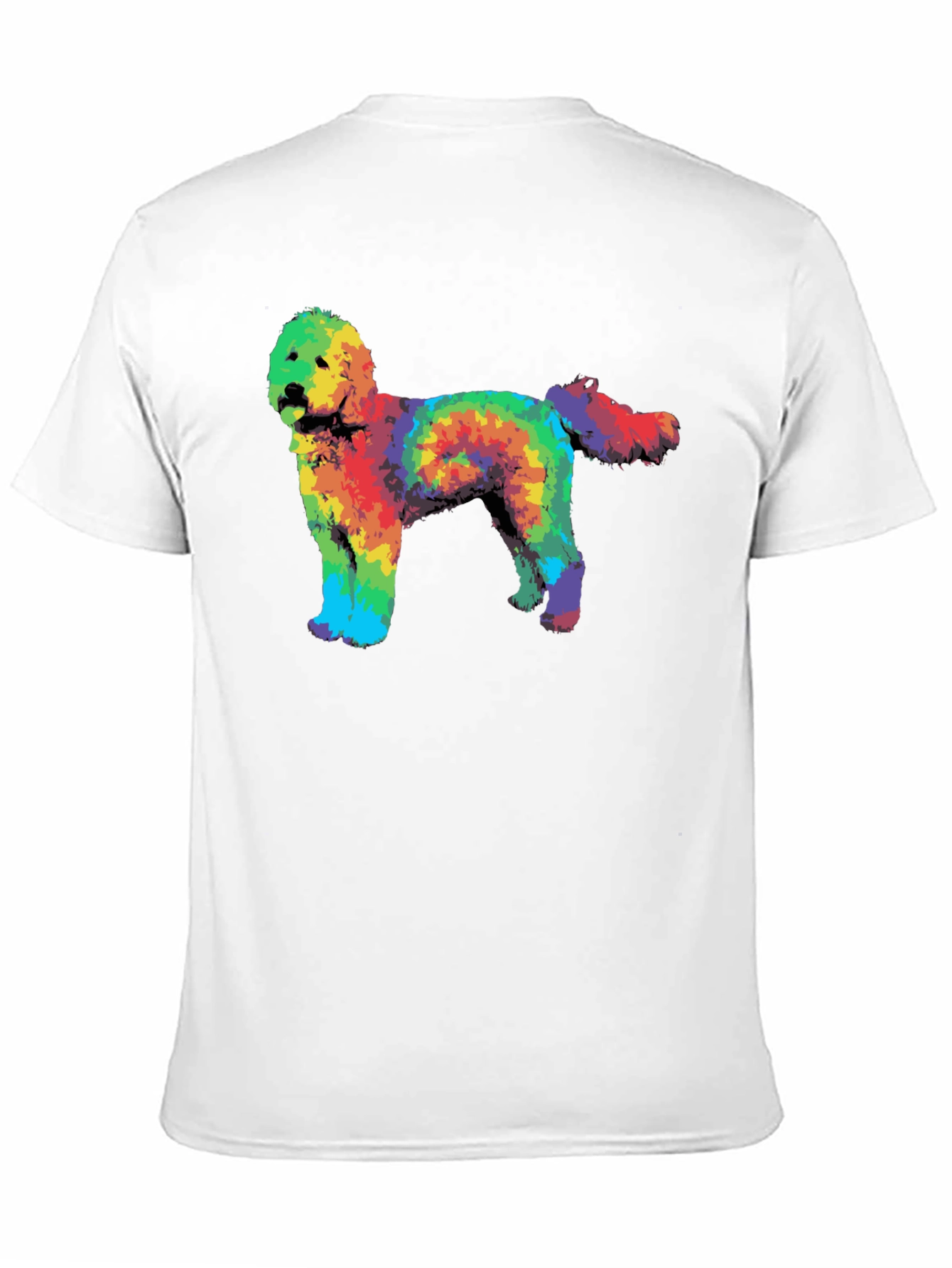 Black Rainbow Tie-Dye Doodle Dog Graphic T-Shirt view 11