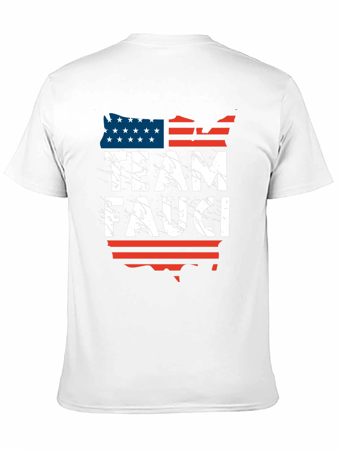 Black Team Fauci USA Flag Graphic T-Shirt view 11