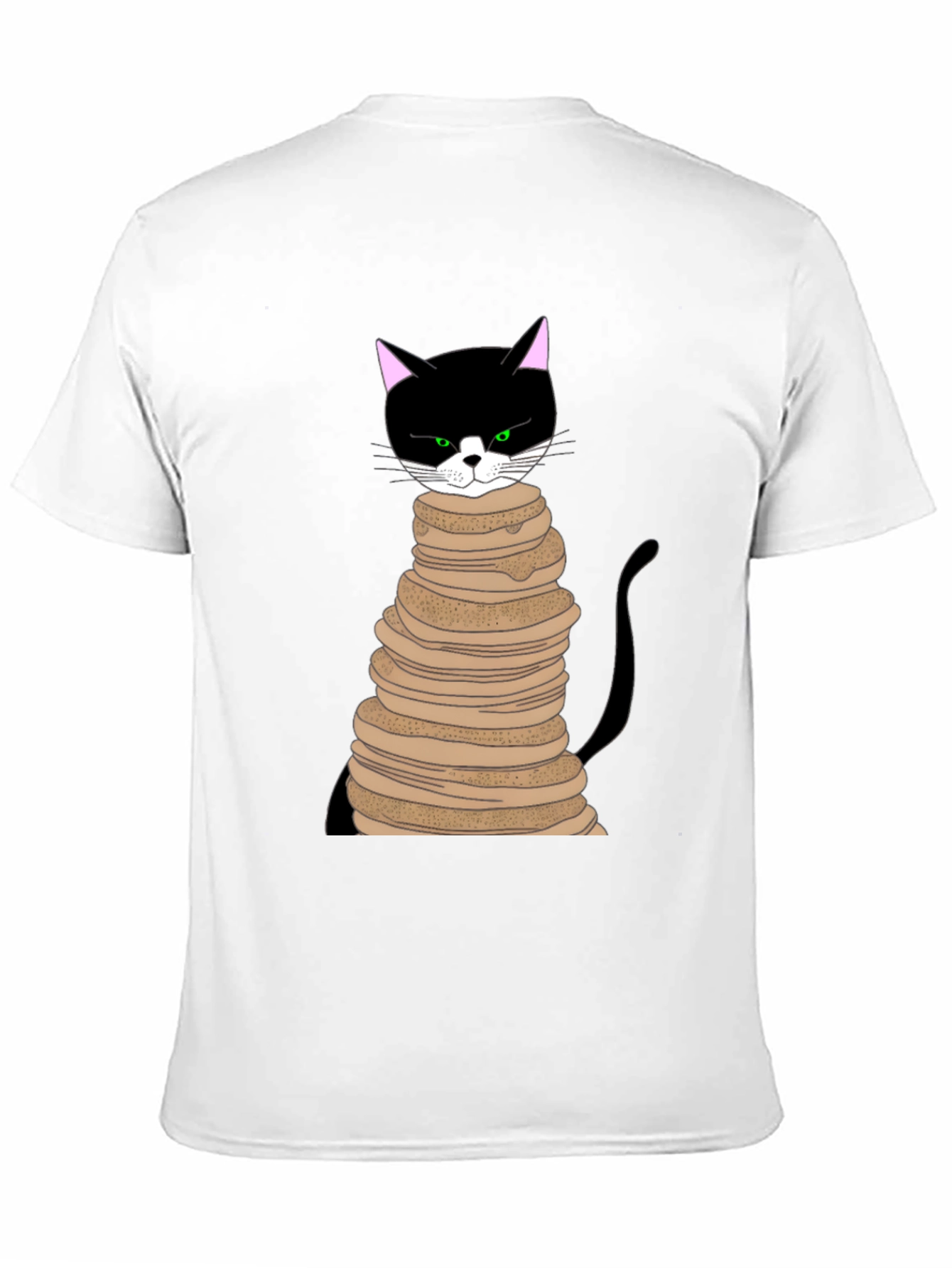 Black Cat Pancake Stack T-Shirt - Funny & Unique Design view 11