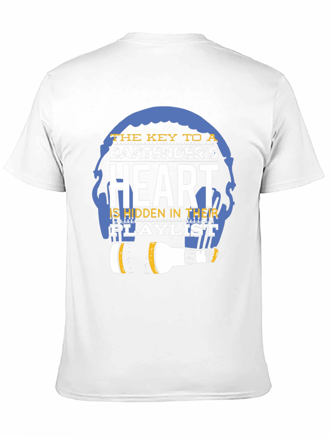 Black Bartender's Heart Playlist T-Shirt - Music Lover Tee view 11